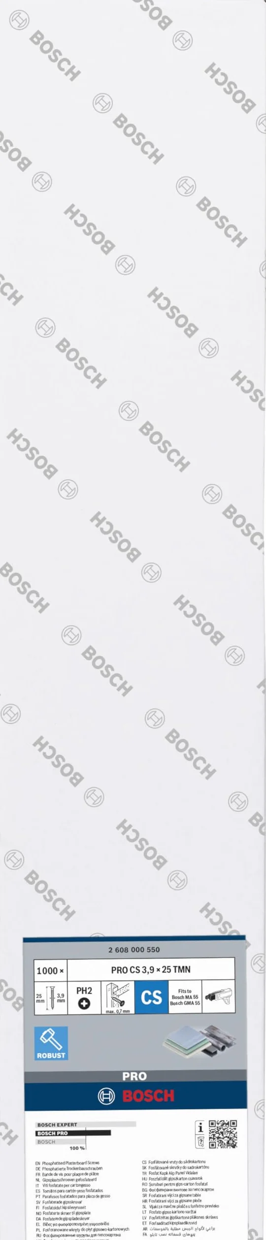 Bosch Profesional Wkręt samogwintujący, gwint drobnozwojny 3,9 x 25 S-F; 25 mm