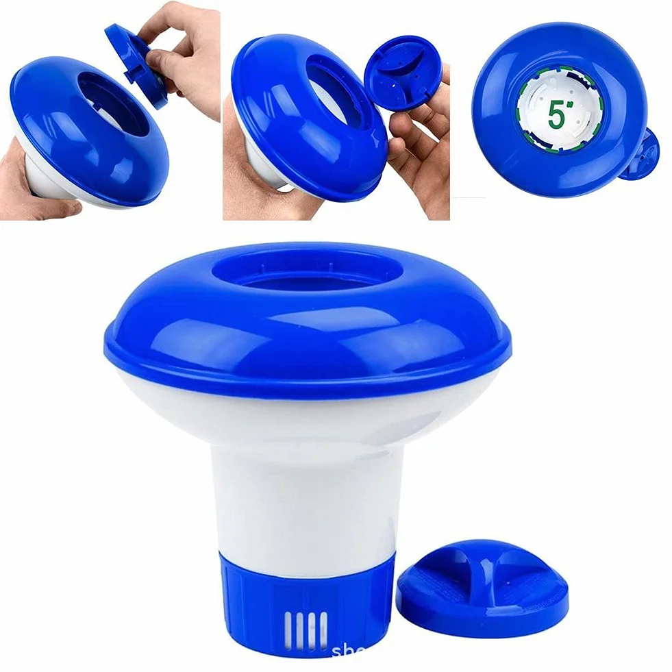 Dozownik chloru, 12 cm, pływający chlor, uchwyt na tablet, łatwe napełnianie, granulat chloru, tabletki, dozownik pływaka, do jacuzzi, wiosłowania, basenu, spa, jacuzzi, parków wodnych