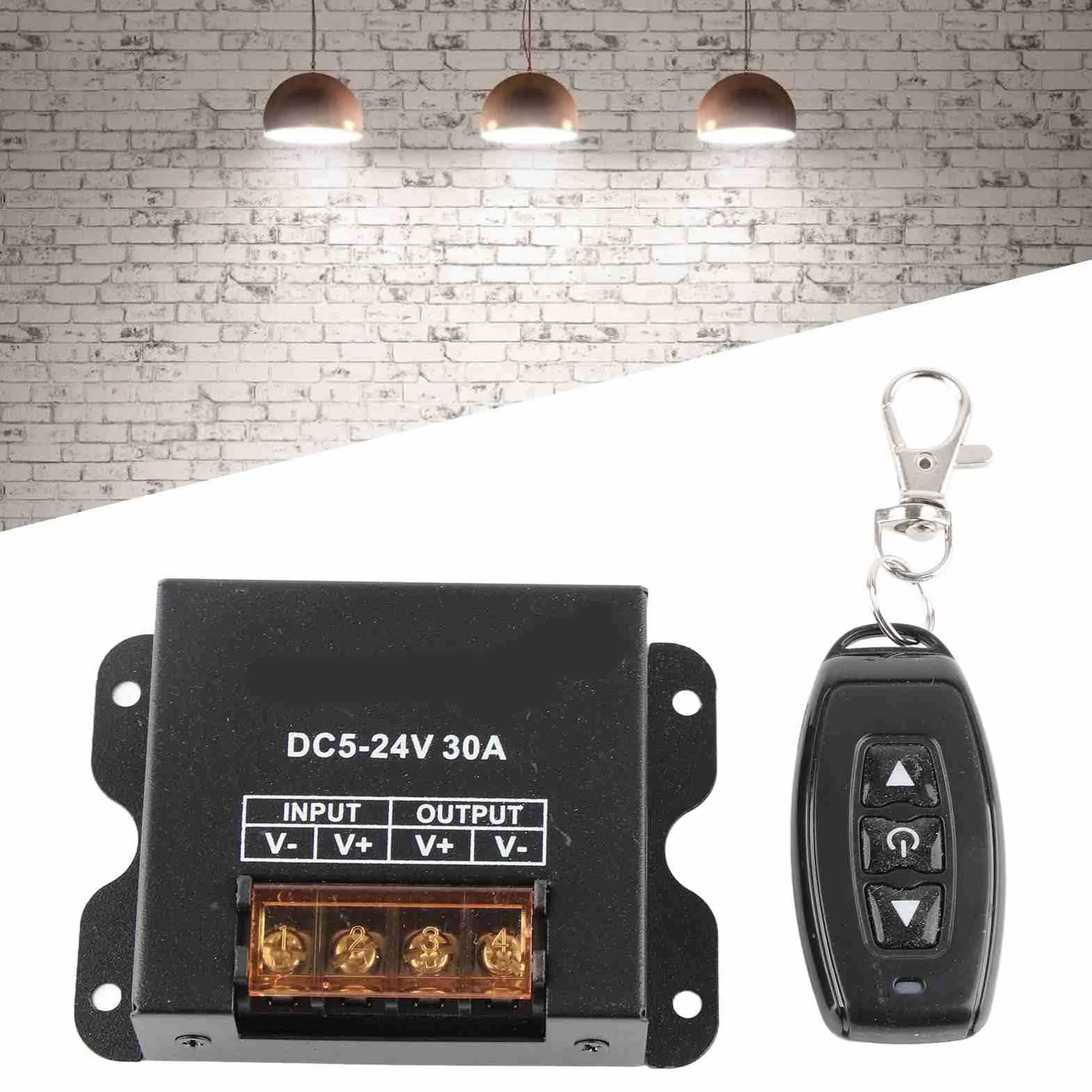 Sterownik ściemniacza LED Jednokolorowy Sterownik ściemniacza LED Monochromatyczne światło ze ściemniaczem 3 Klawisze RF Bezprzewodowy Pilot o Dużej Mocy do Jednokolorowych świateł Taśmowych