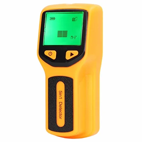 Wyszukiwarka 5 w 1 Skaner ścienny Wyświetlacz LCD Wykrywacz środka krawędzi do wykrywania metali z drutu AC (żółty)