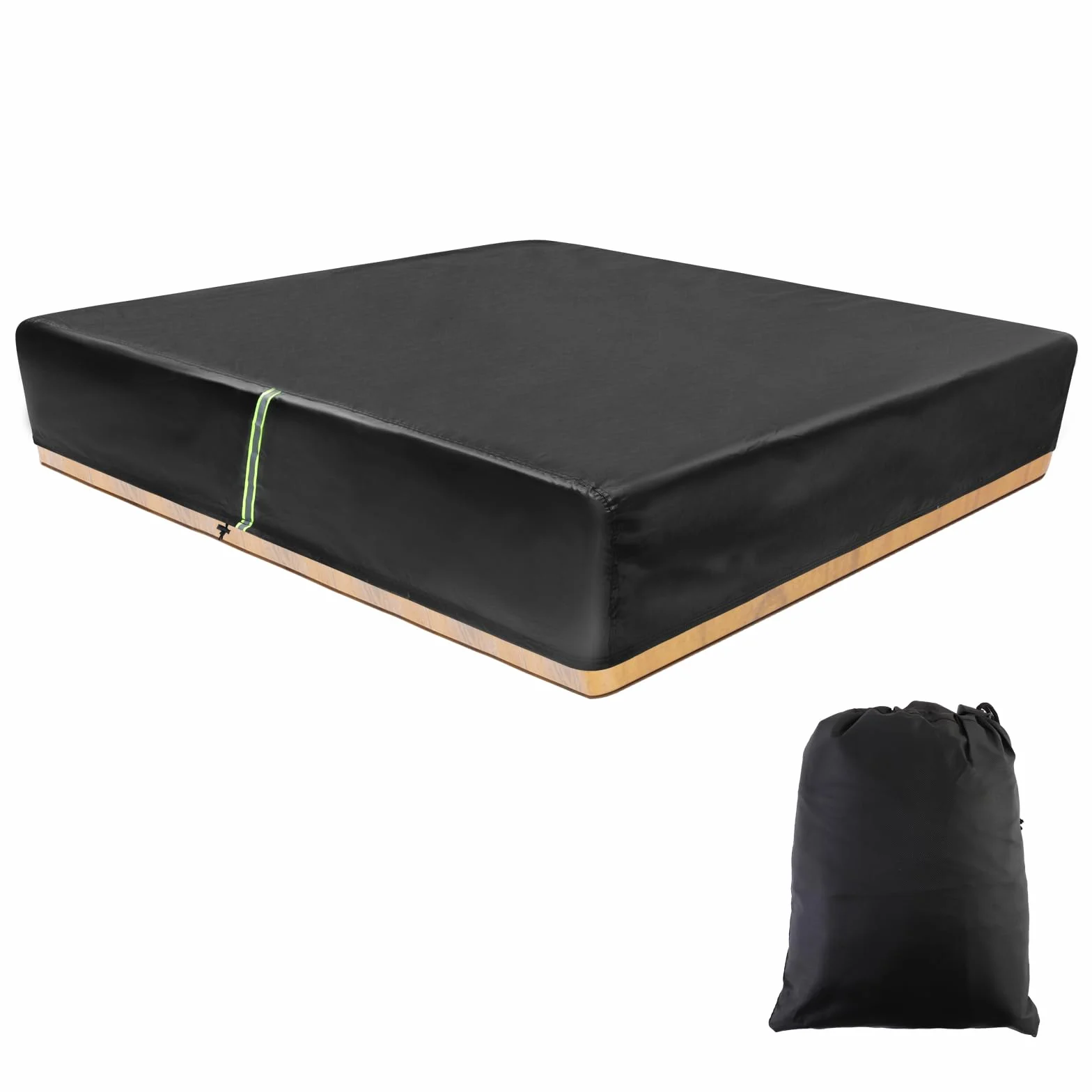 QKURT plandeka ochronna na piaskownicę 150x150x25 cm wodoszczelna 420D Oxford z odblaskiem
