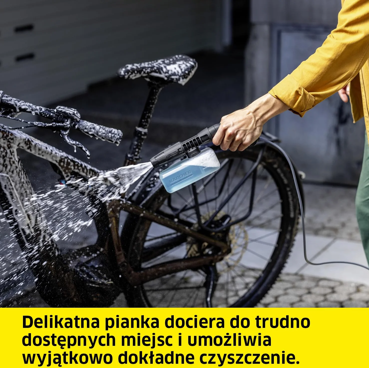 Kärcher dysza pianowa, do dozowania środków czyszczących, zbiornik: 0,35 l, regulowany kąt spryskiwania, oryginalny dodatek do myjek terenowych Kärcher OC 3, OC 3 Plus i OC 3 Foldable