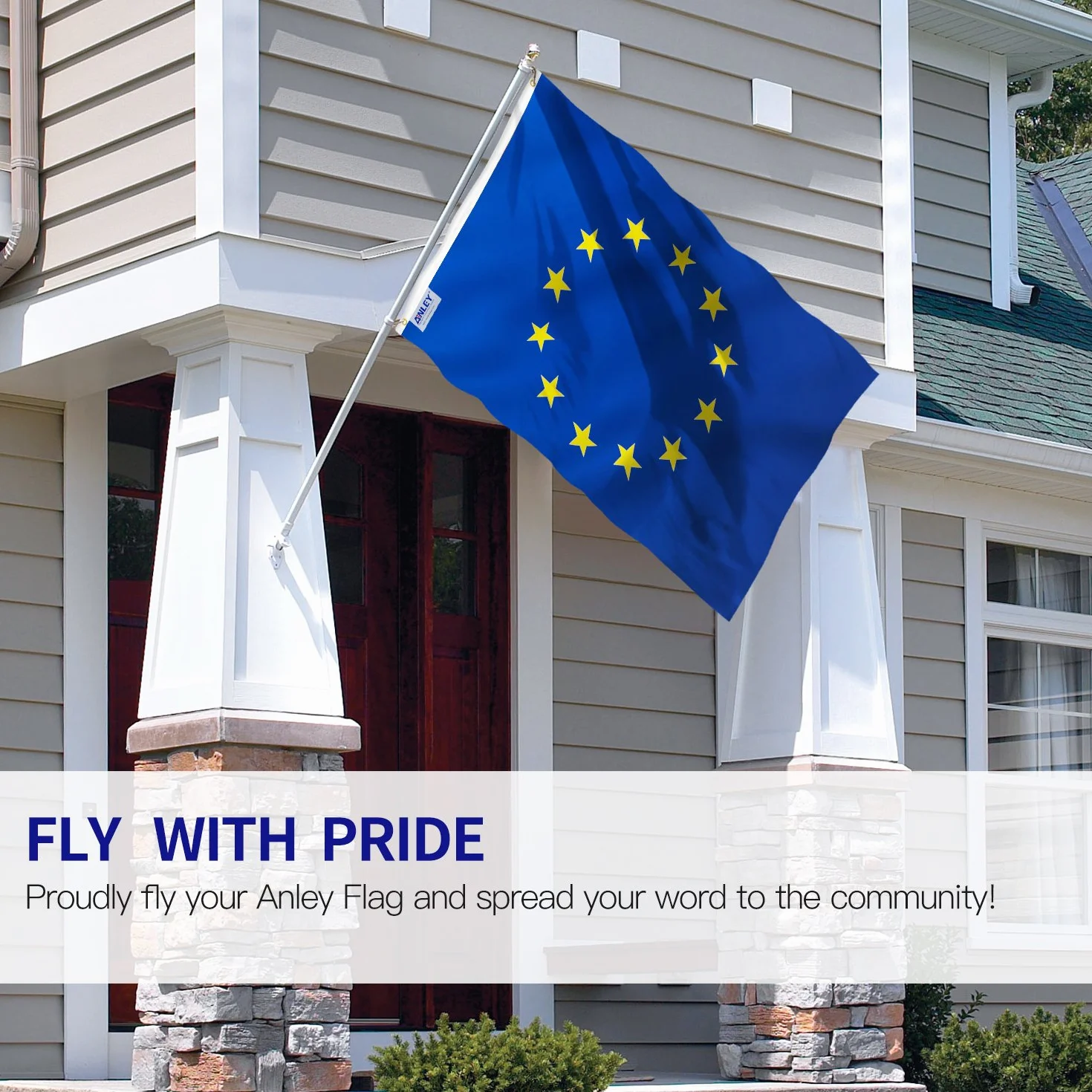 Flaga Unii Europejskiej Anley Fly Breeze 3x5 Stóp Poliester z Mosiężnymi Przelotkami