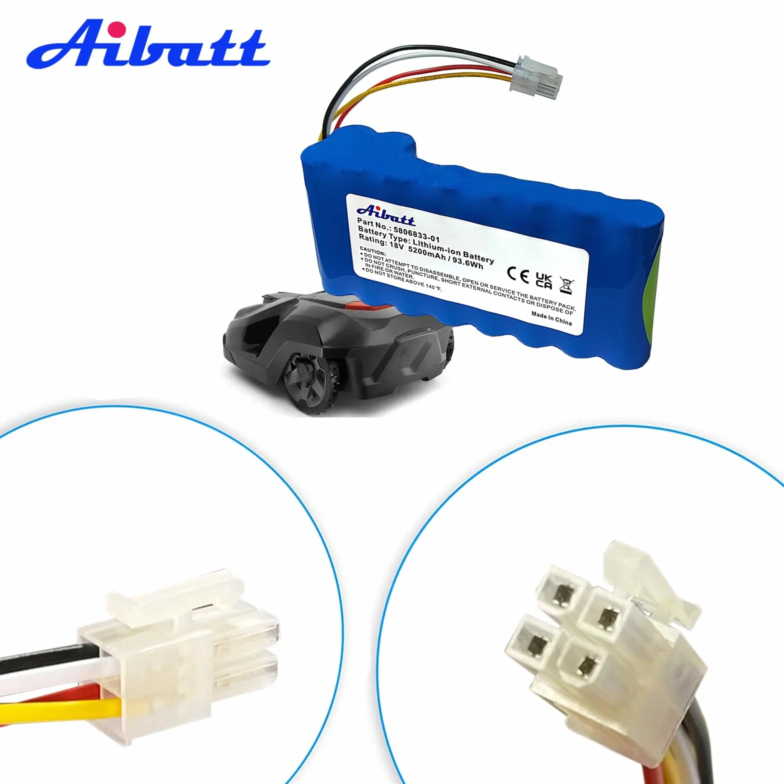 Akumulator zapasowy do kosiarki Husqvarna Automower 320, 330X, 420, 430, 430X, 440, 450X, 520, 550, 5200mAh/18V