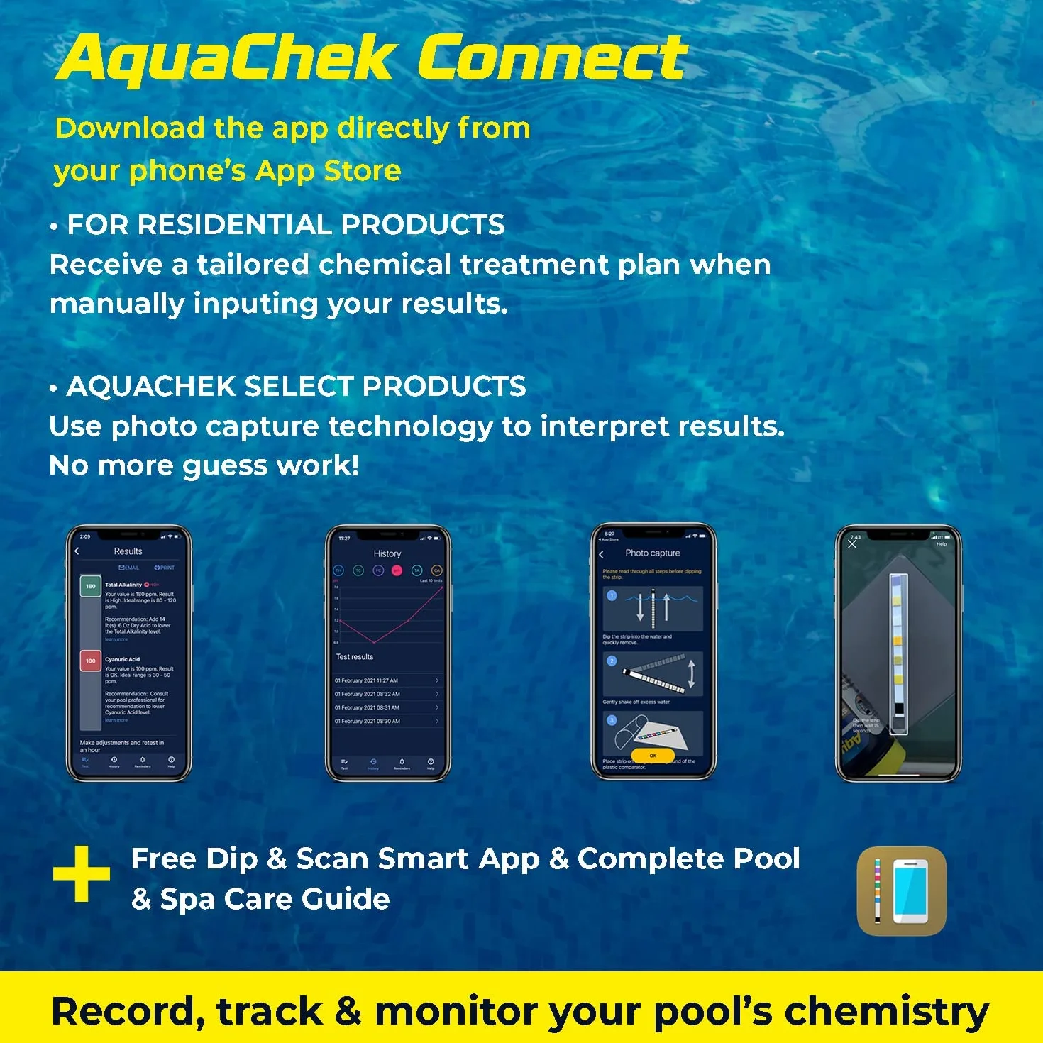 AquaChek 511244A paski testowe basenów i SPA, kolor żółty