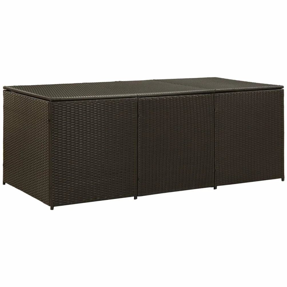 Skrzynia Ogrodowa Poly Rattan 100x50x50 cm Odporna na Pogodę z Wkładką PE