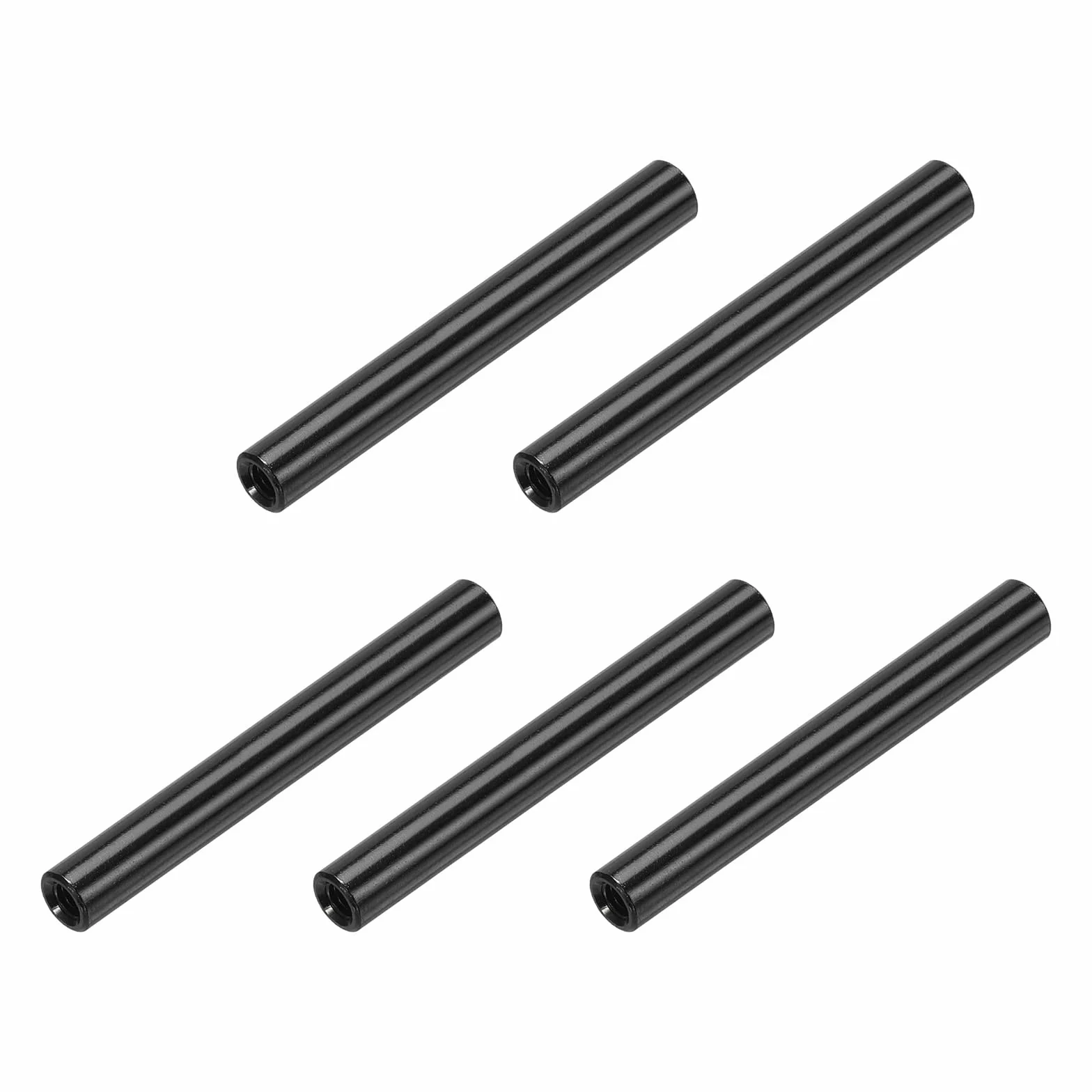 QUARKZMAN Okrągła aluminiowa kolumna dystansowa, okrągłe elementy dystansowe M3x40 mm, zestaw dystansowy do samolotów RC Quadcopter FPV CNC czarny 5 szt