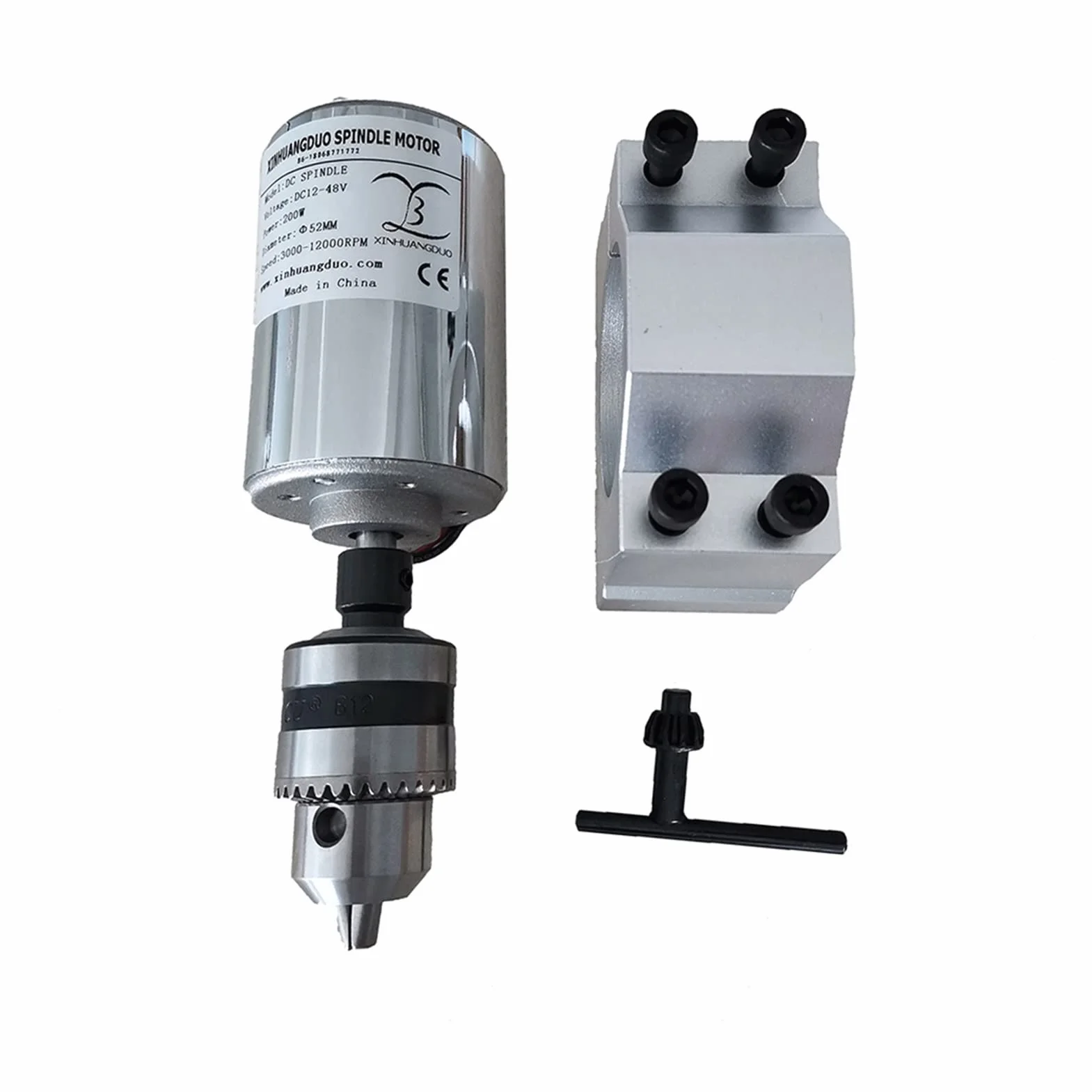 Wrzeciono CNC, Ochłodzony powietrze 0,2 kW. CNC. Spindlemotor Wiertła Głowice wrzeciona Zestaw Chuck 200W Silnik/Prędkość zasilania Gubernator do grawerowania(Package3)