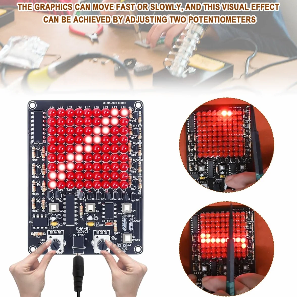 Zestaw do lutowania LED, wielokierunkowy, regulowany zestaw do lutowania, oświetlenie punktowe LED, zestaw do treningu umiejętności, 5 V-9 V
