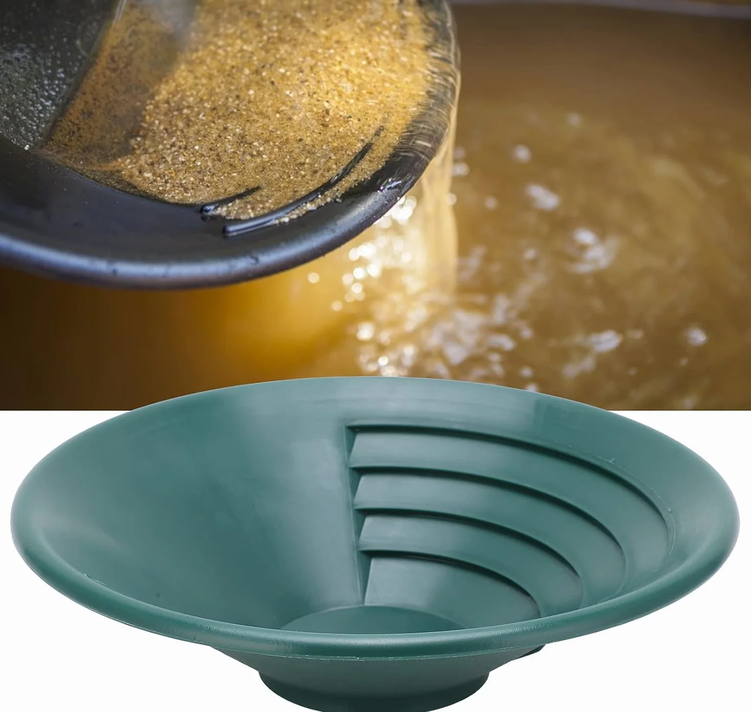 3 szt. Zestaw Patelni do Płukania Złota Plastik ABS Zestaw Patelni do Mycia Złota Okrągłe Narzędzia do Poszukiwania Złota do Wydobywania Złota