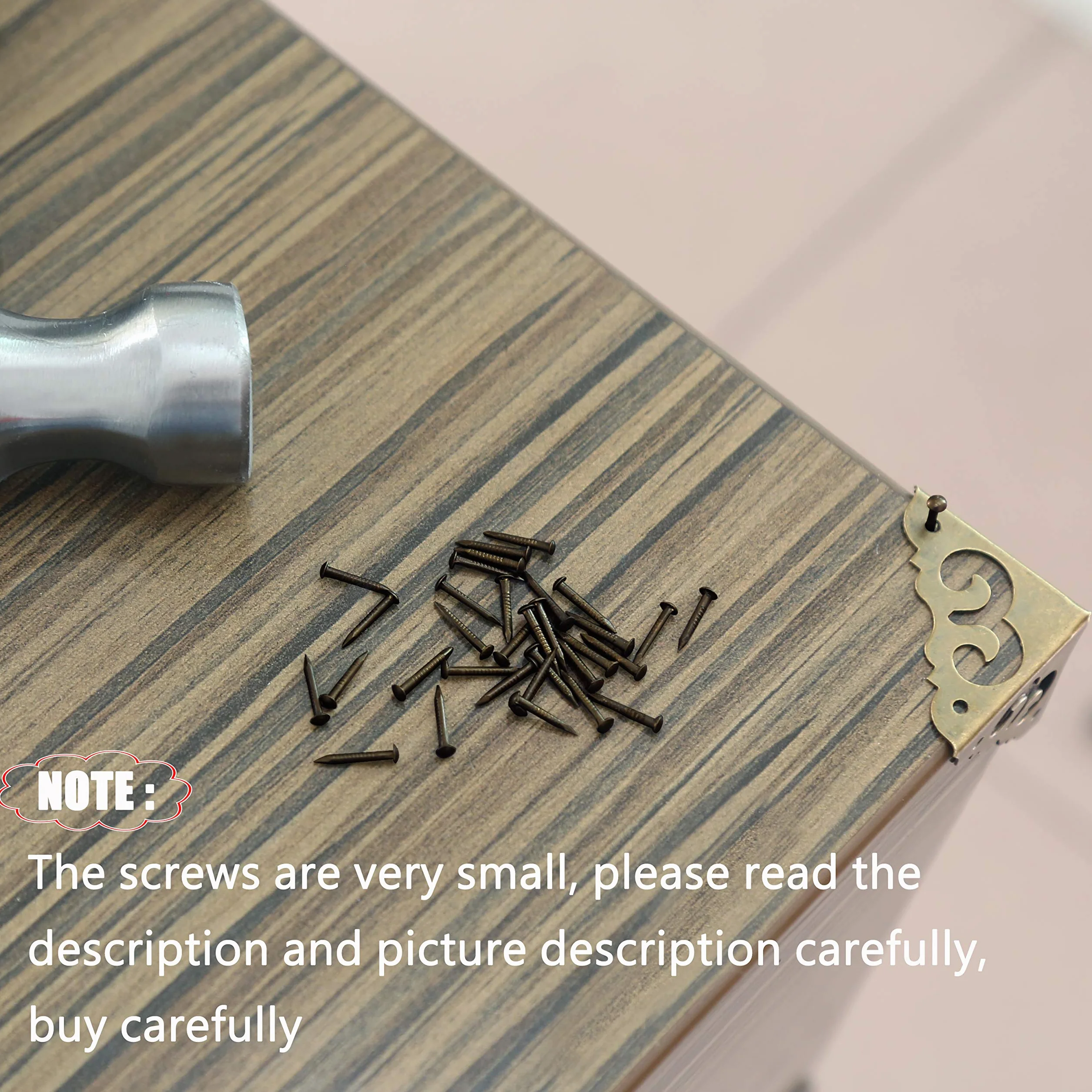 Newlng Małe Gwoździe do Obróbki Drewna - Antyczne DIY Dekoracyjne Pudełko Akcesoria Mini Gwoździe Złote Srebrne Brąz 1x6mm 1x8mm 1x10mm 1600 Szt