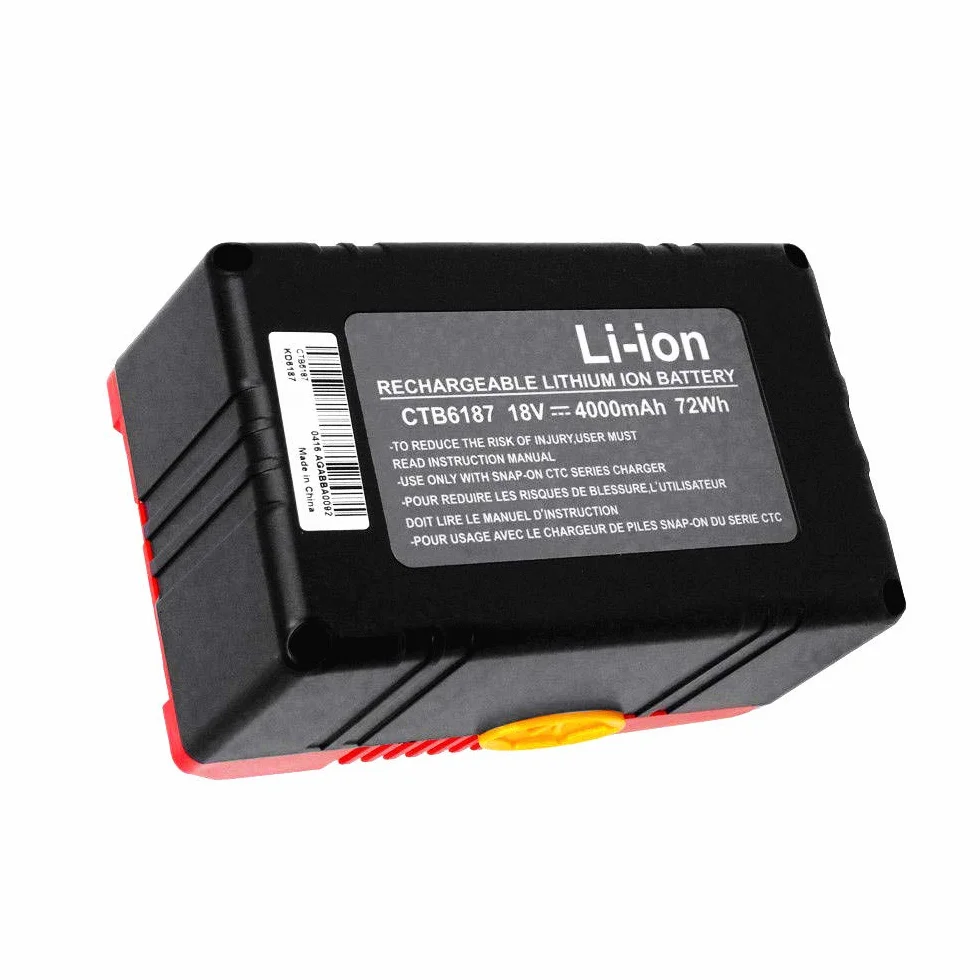 18 V 4000 mAh 72 Wh akumulator litowo-jonowy kompatybilny z Snap on CTB6187 CTB6185 CTB4187 CTB4185 CTC620 CTCF420