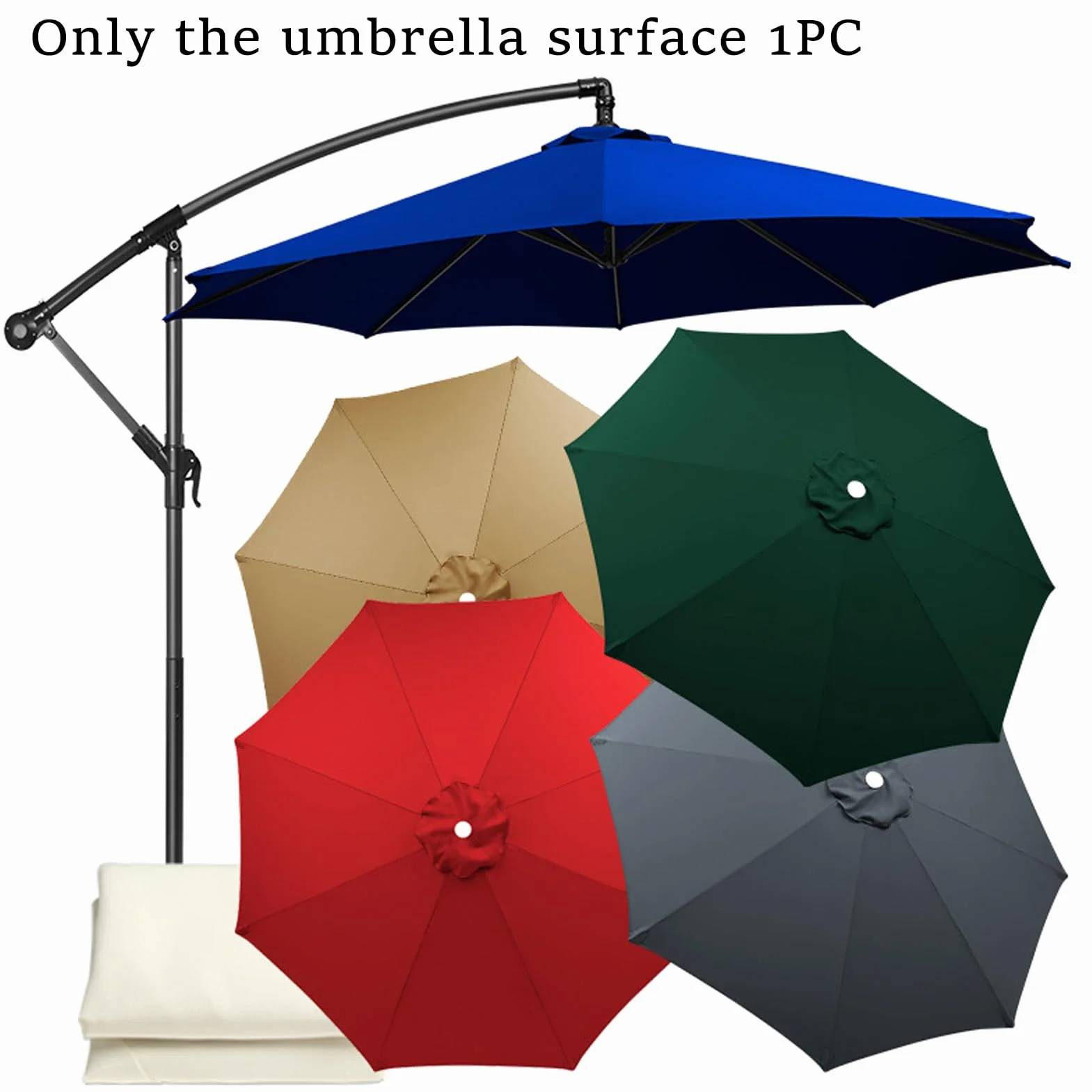Parasol ogrodowy zapasowy baldachim 2,0-4,0 m 6/8 żeber ochrona UV 50+