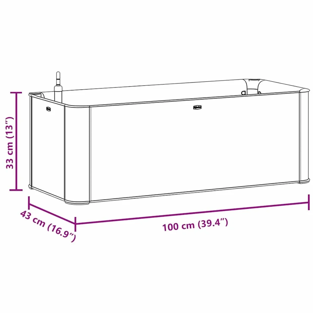 vidaXL Podwyższona donica z systemem podlewania mokka 100x43x33 cm
