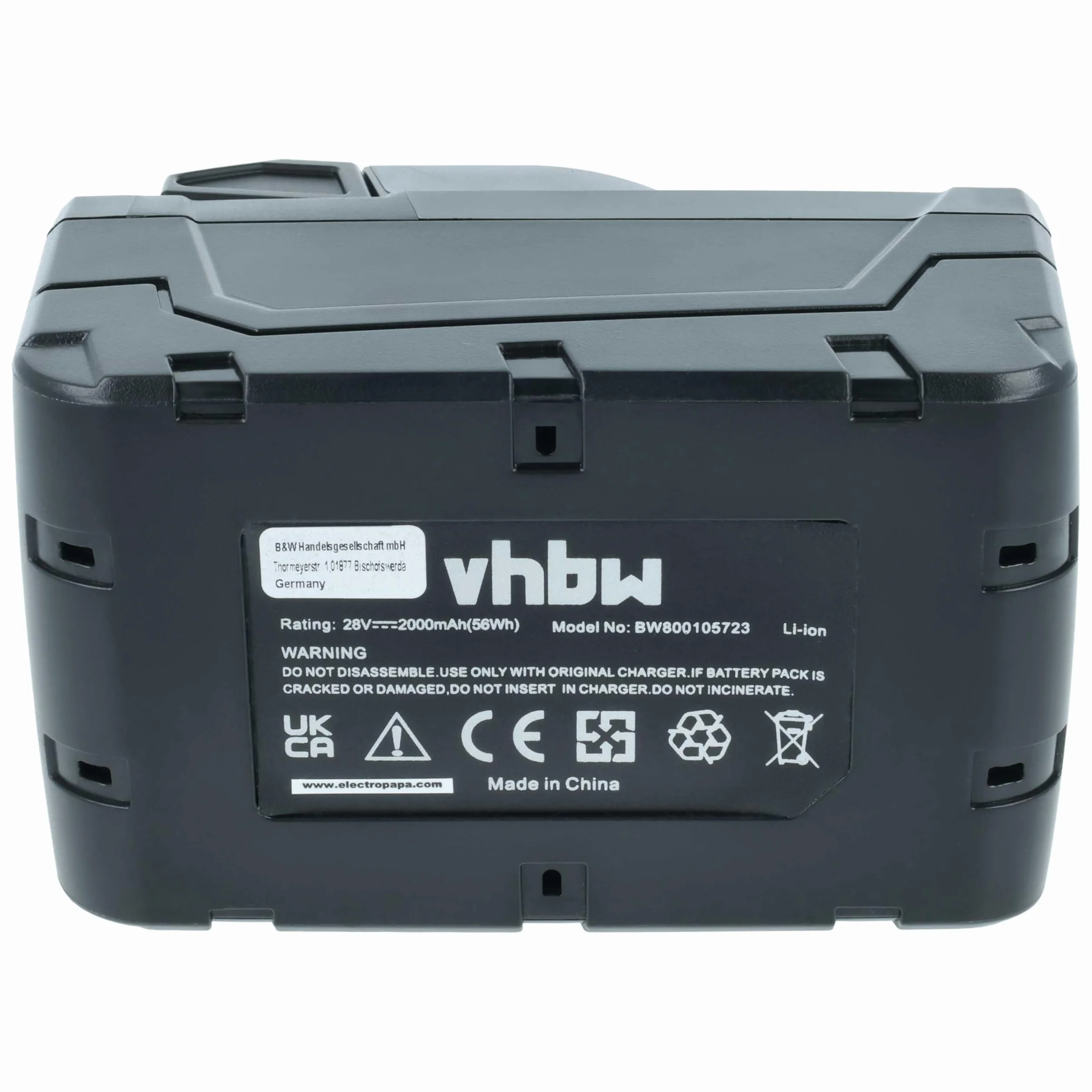 vhbw Akumulator kompatybilny z Milwaukee V28 HX, V28 IW, V28 MS, V28 PD, V28 SG, V28 SX elektronarzędzi (2000 mAh, litowo-jonowy, 28 V)