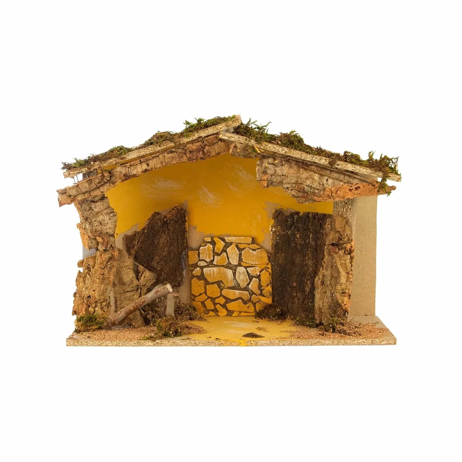 Avilia Drewniana szopka bożonarodzeniowa 26 x 50 x 29 cm pusta z otwieranymi drzwiami i podniesioną podstawą