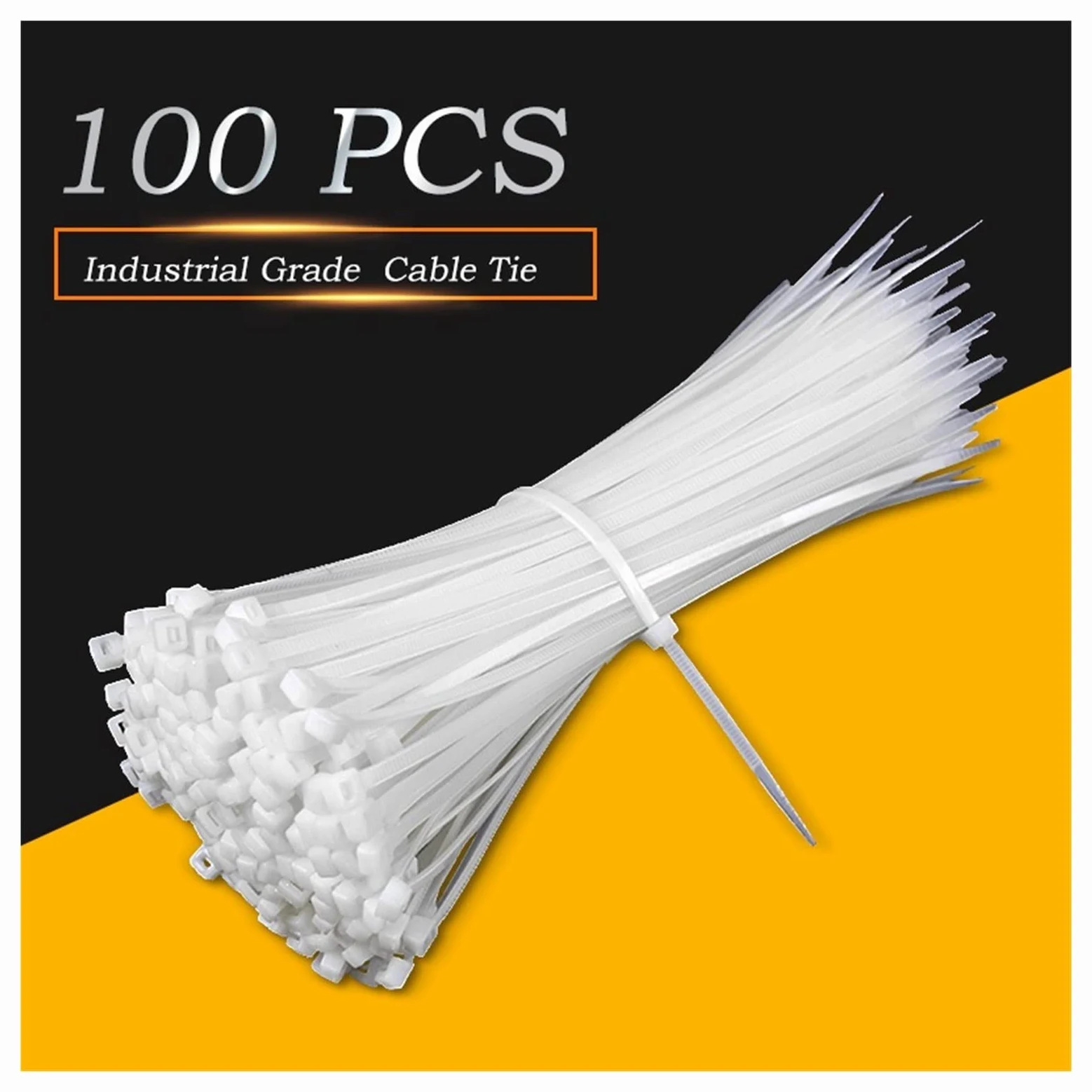 100 sztuk/worek Opaska kablowa Samoblokująca plastikowa opaska nylonowa Biały organizer Zamocuj drut kablowy Opaski kablowe Organizator do kabli Pasek na (Kolor: 5x400mm(biały) 100szt) (Biały)