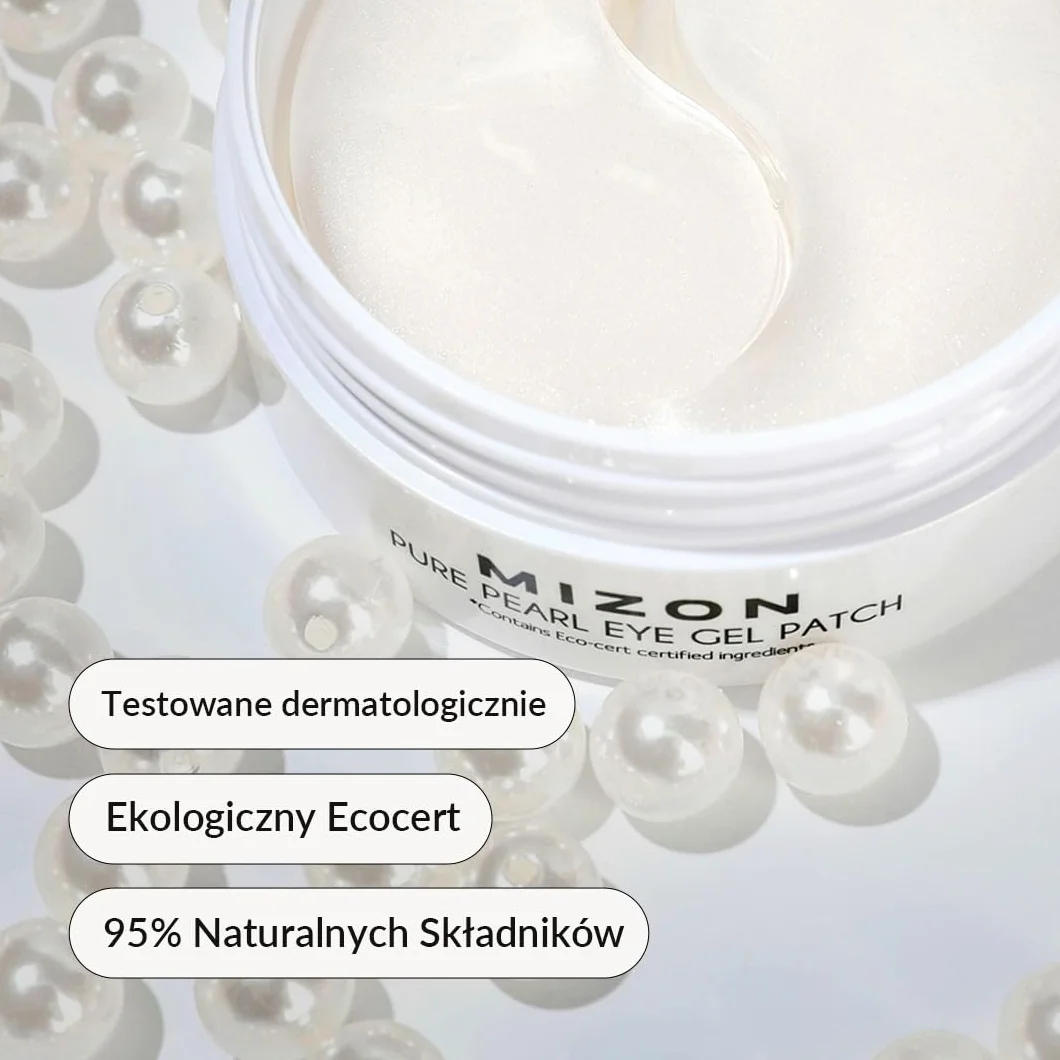 Mizon Pure Pearl Eye Gel Patch (30 par) Redukuje zmarszczki i opuchliznę, leczenie cieni i worków pod oczami, Płatki pod oczy w postaci hydrożelu z kompleksem białych kwiatów, naturalne składniki