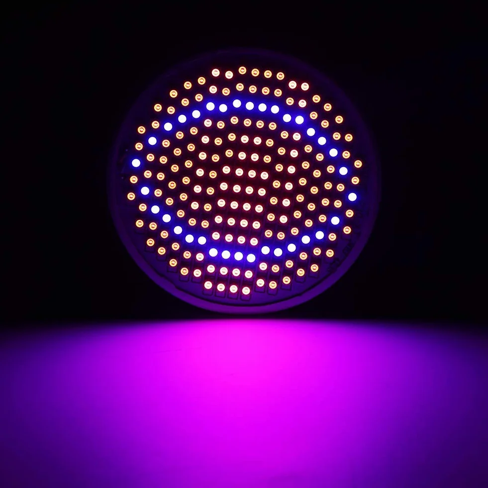 24w 200-led oświetlenie do uprawy roślin sztuczne światło słoneczne oświetlenie do uprawy pełne spektrum lampa led do roślin żarówka e27 hydroponiczne kwiatowe lampy do uprawy warzyw 85 ~ 265v dla małych pojemników do uprawy namiot do uprawy diy hydropo