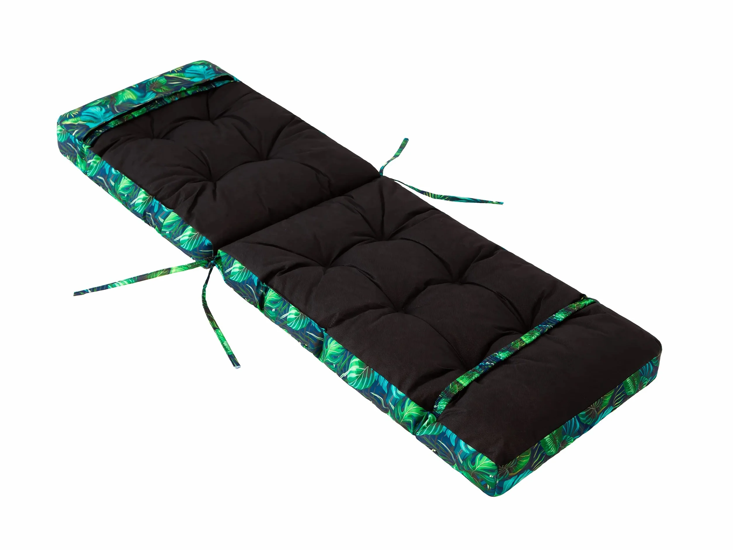 Poduszka na leżak ogrodowy 50 x 160 cm niebieskie liście PillowPrim
