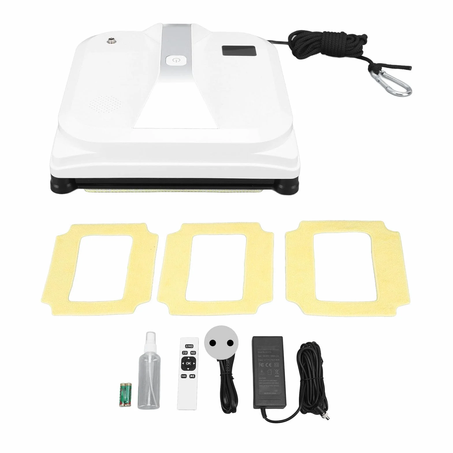Robot do Czyszczenia Szkła, Automatyczny środek do Czyszczenia Okien 80 W Niski Poziom Hałasu 100-240 V 2800 Pa Ssania Kwadratowy Kształt dla Domu (Wtyczka UE)