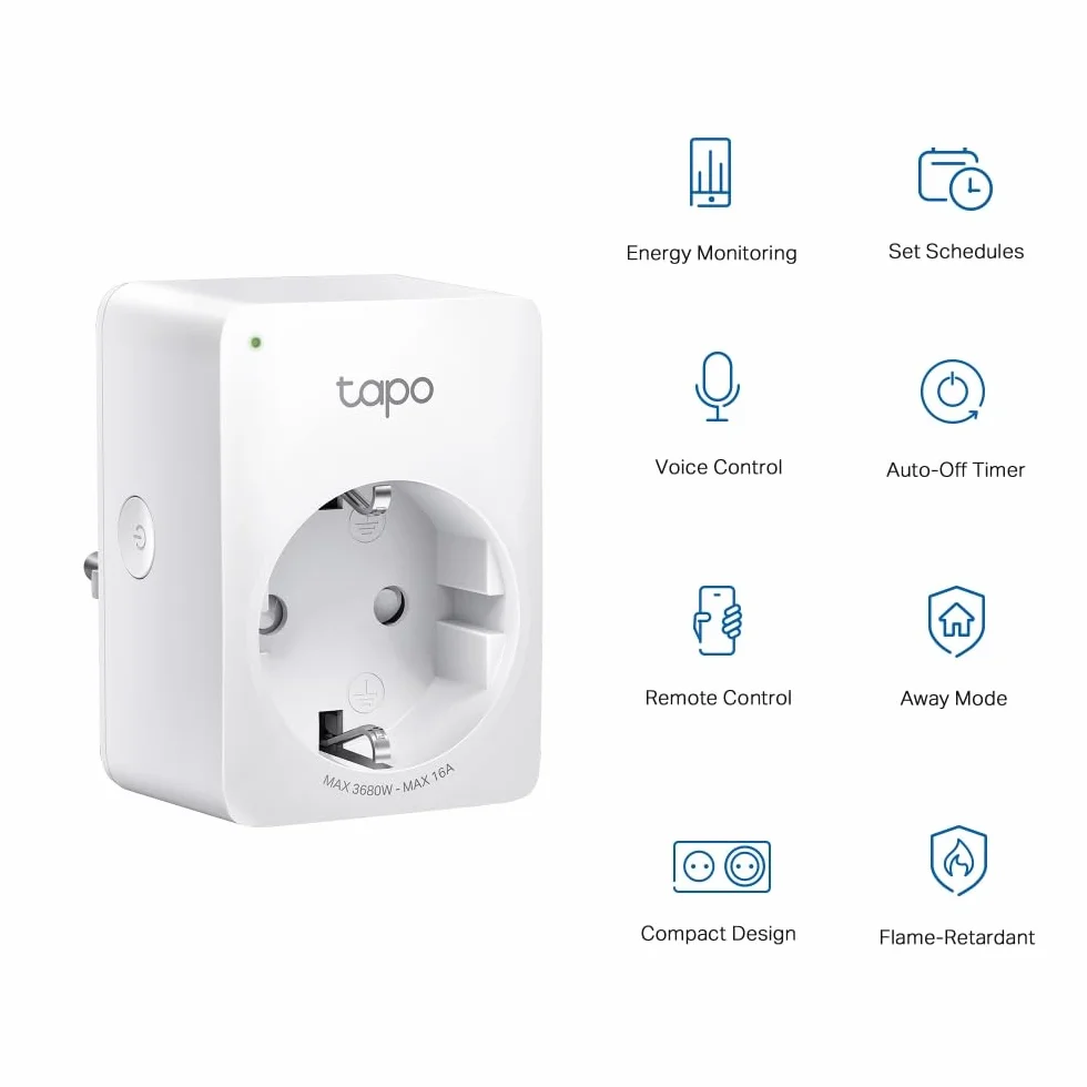 TP-Link Tapo P110 (2-pack) | Zestaw 2 inteligentnych gniazdek Wi-Fi z monitorowaniem zużycia energii | Harmonogramy | Zdalne sterowanie | Kompatybilne z Alexa i Google Home