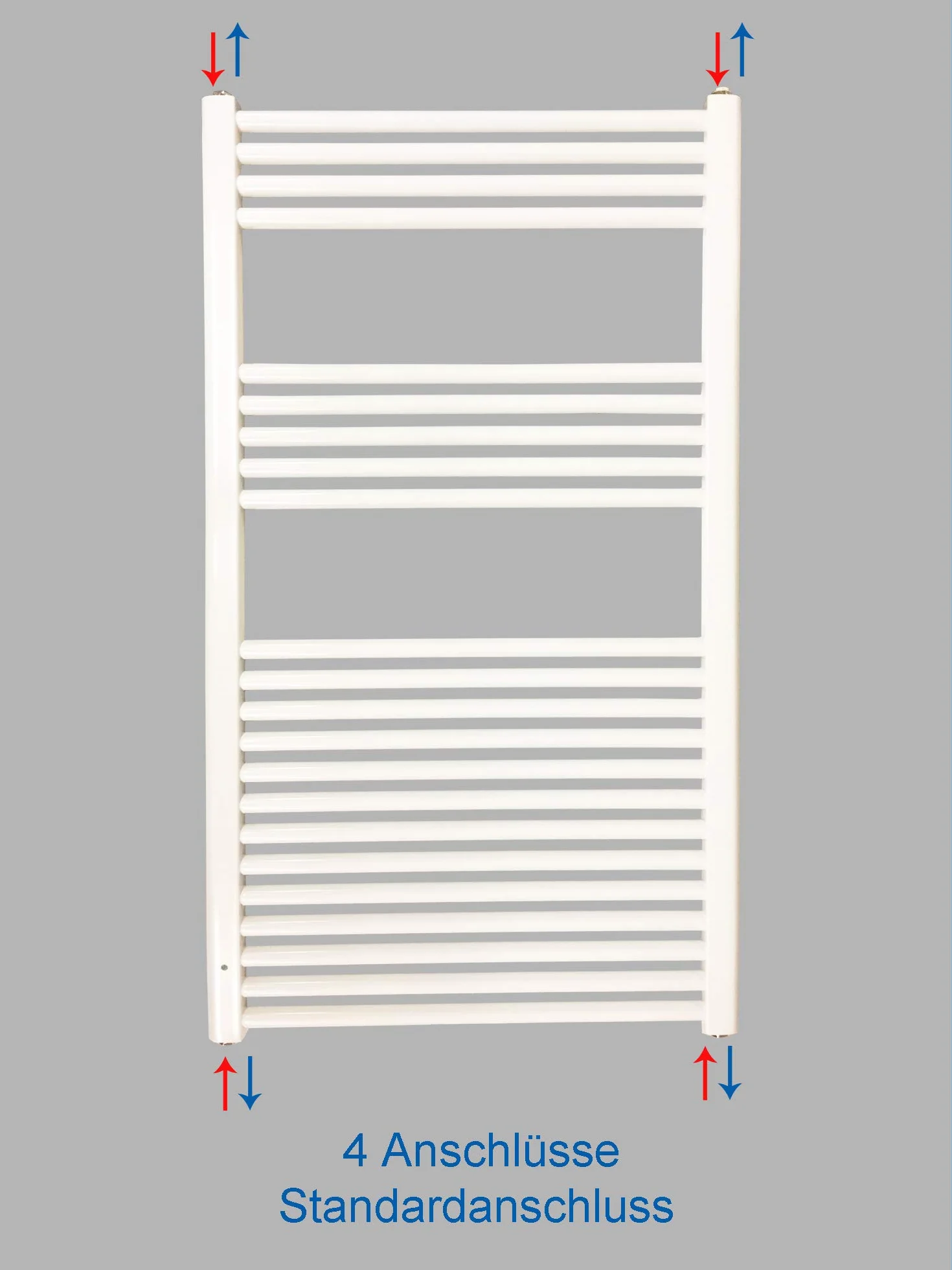 Grzejnik łazienkowy SMYRNA biały 400 x 1800 mm. Zakrzywiony standardowe przyłącze suszarki do rąk podgrzewacz na ręczniki biały