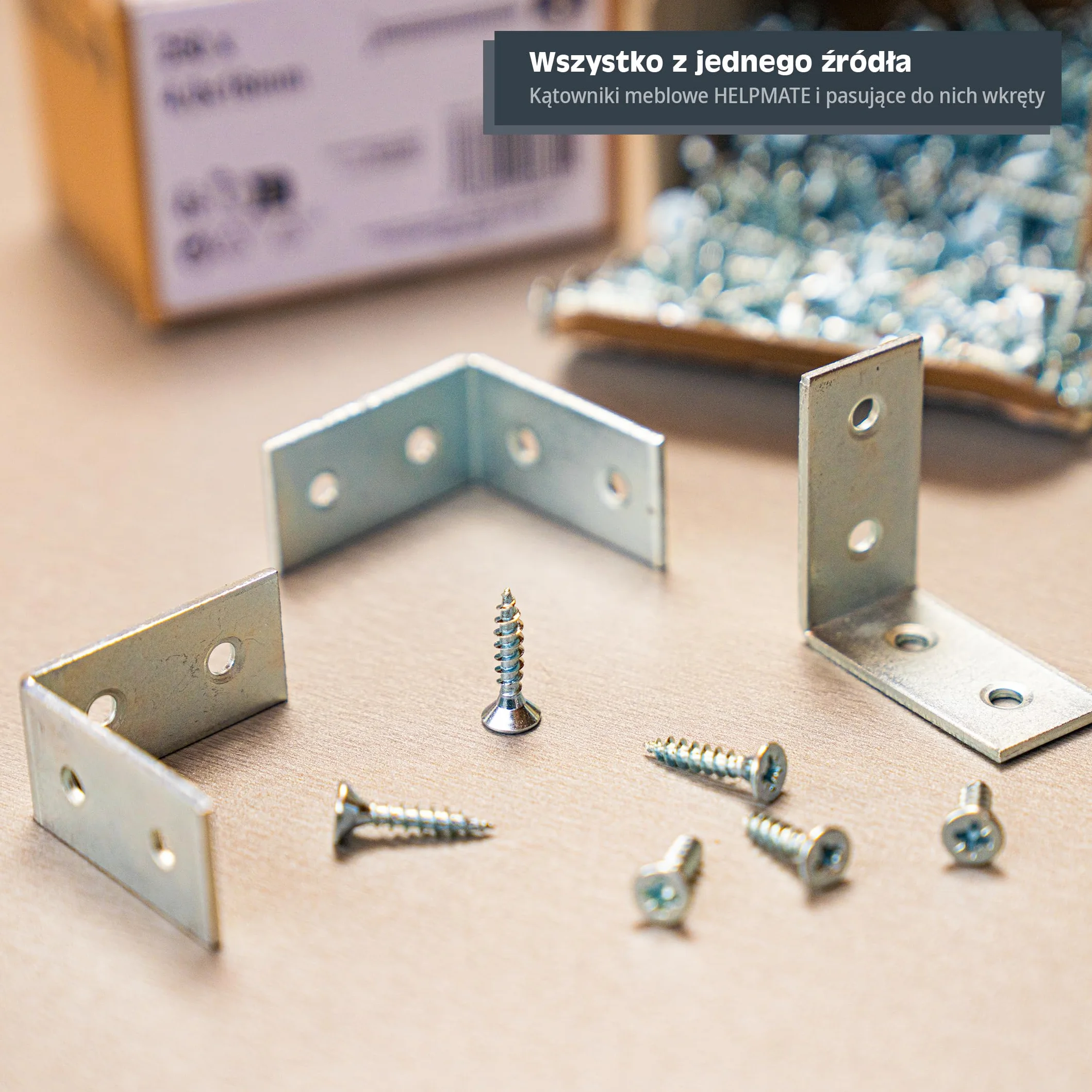 HELPMATE - Śruby łączące do drewna, 4,0 x 16 mm, ocynkowane galwanicznie, 100 sztuk uniwersalnych śrub z łbem stożkowym z napędem PZ2 i pełnym gwintem - do mocowania okuć na drewnie