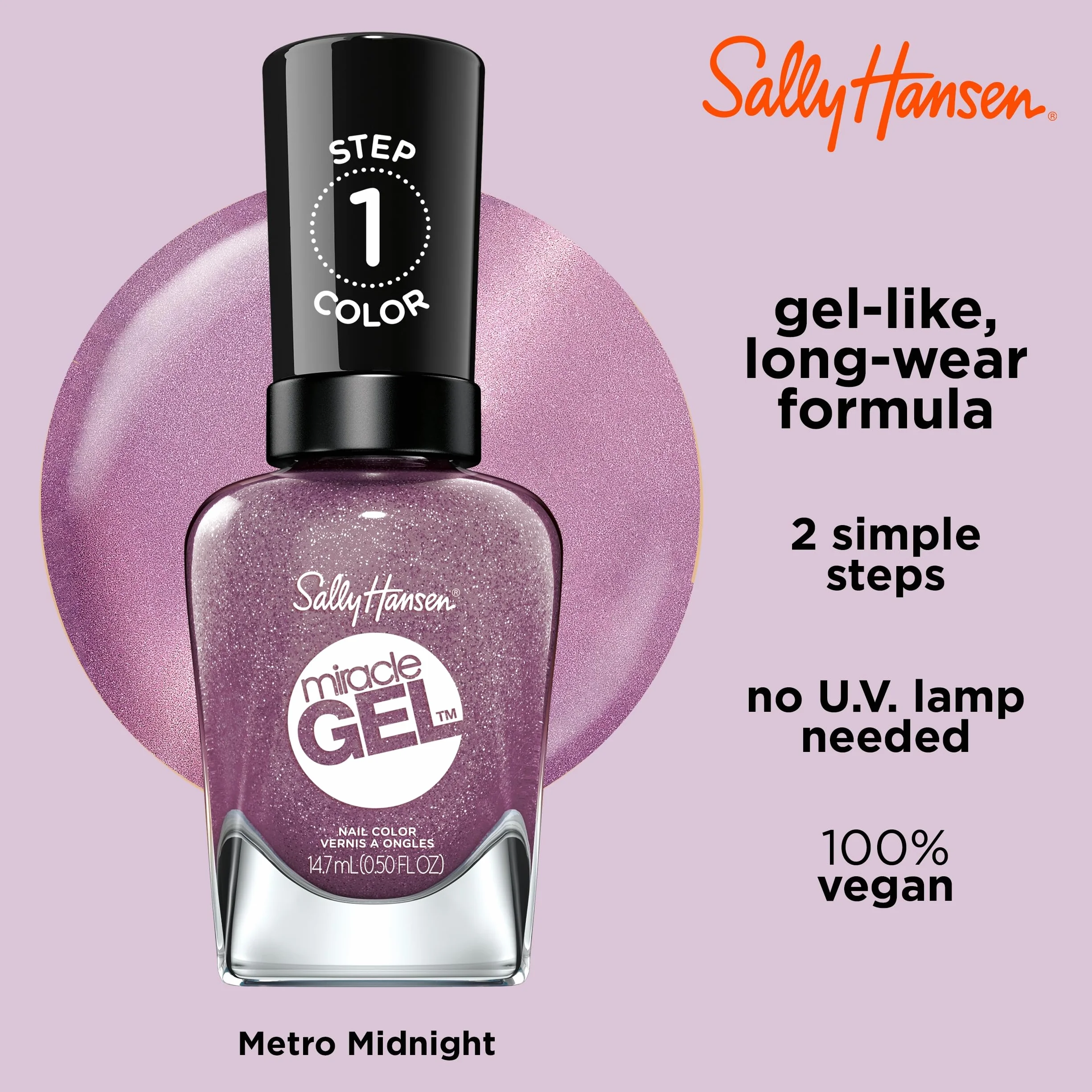 Sally Hansen Miracle Gel Nagellak - 564 Metro Midnight