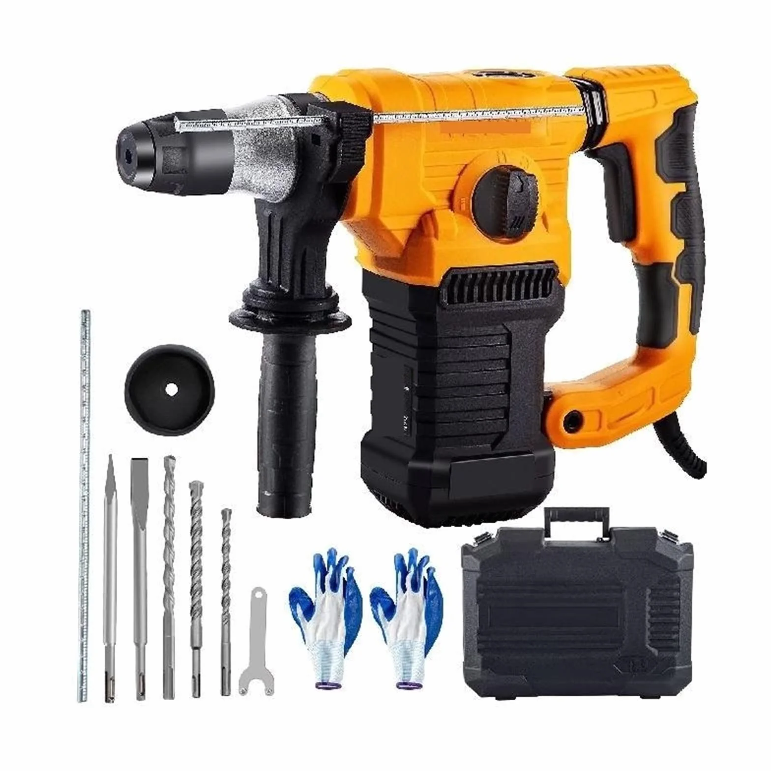 Wiertarka udarowa 1500W Max wiercenie 32mm SDS Plus młot pneumatyczny do rozbiórki 3w1 elektryczny perforator do betonu z drewna dla profesjonalistów i majsterkowiczów