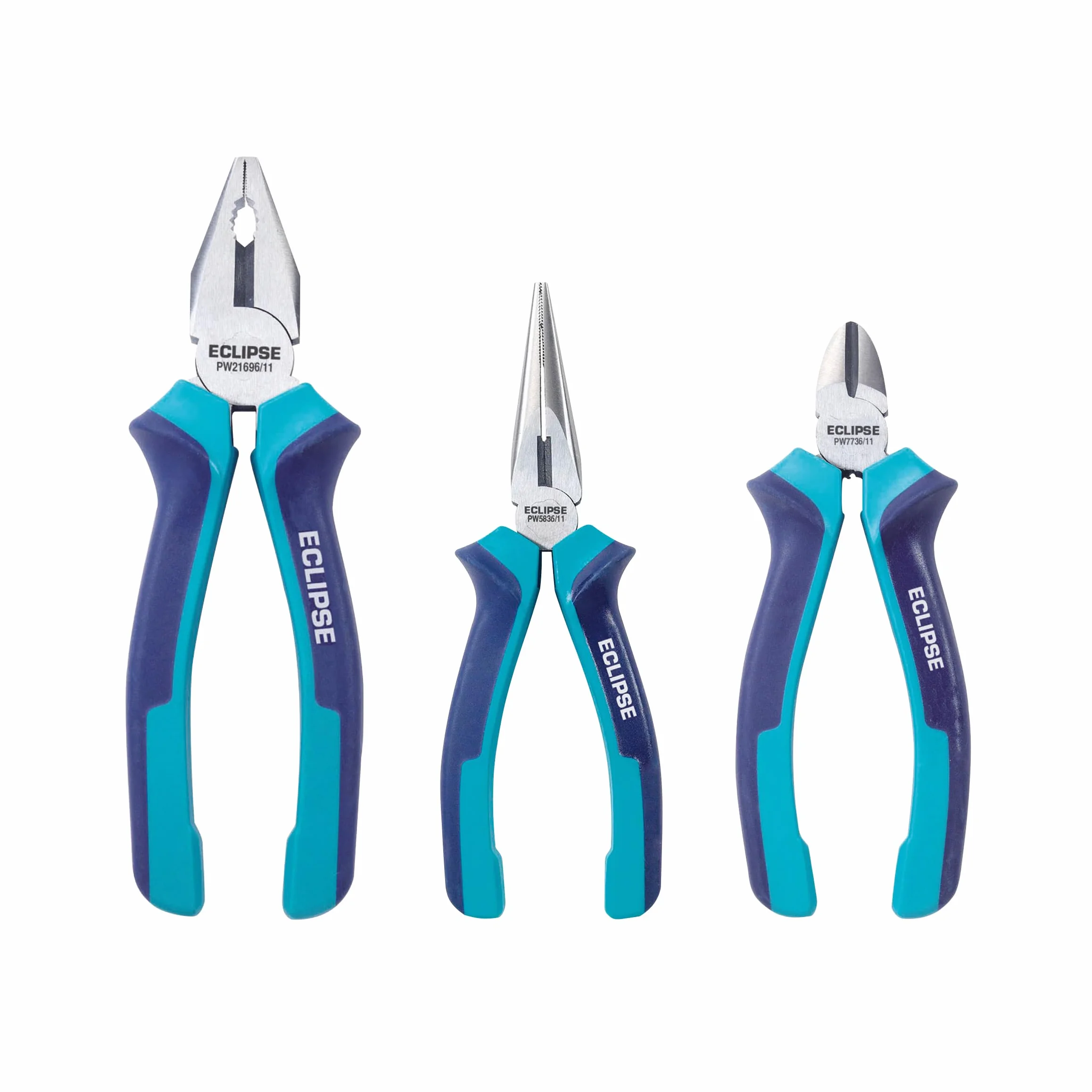 Eclipse Professional Tools 3-częściowy zestaw szczypiec 15 cm – cięcie, chwytanie i skręcanie średniego/twardego drutu, długie szczypce ukośne i kombinowane, z krawędziami hartowanymi indukcyjnie i