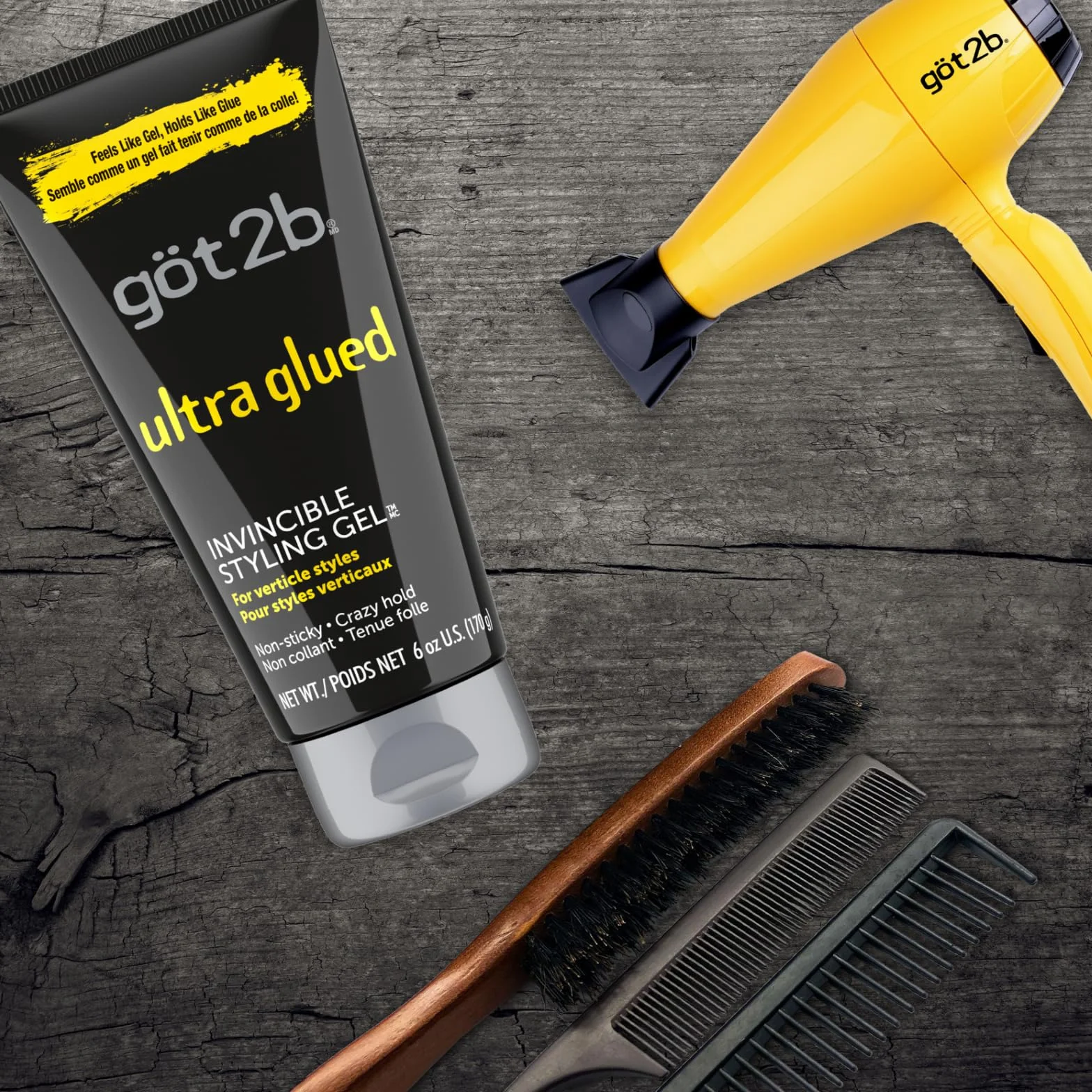 Schwarzkopf Got2B Ultra klejony żel do włosów, utrzymuje się do 72 godzin, bez białych pozostałości, kontrola krawędzi, wegańska, bez silikonu, 170 g, opakowanie może się różnić