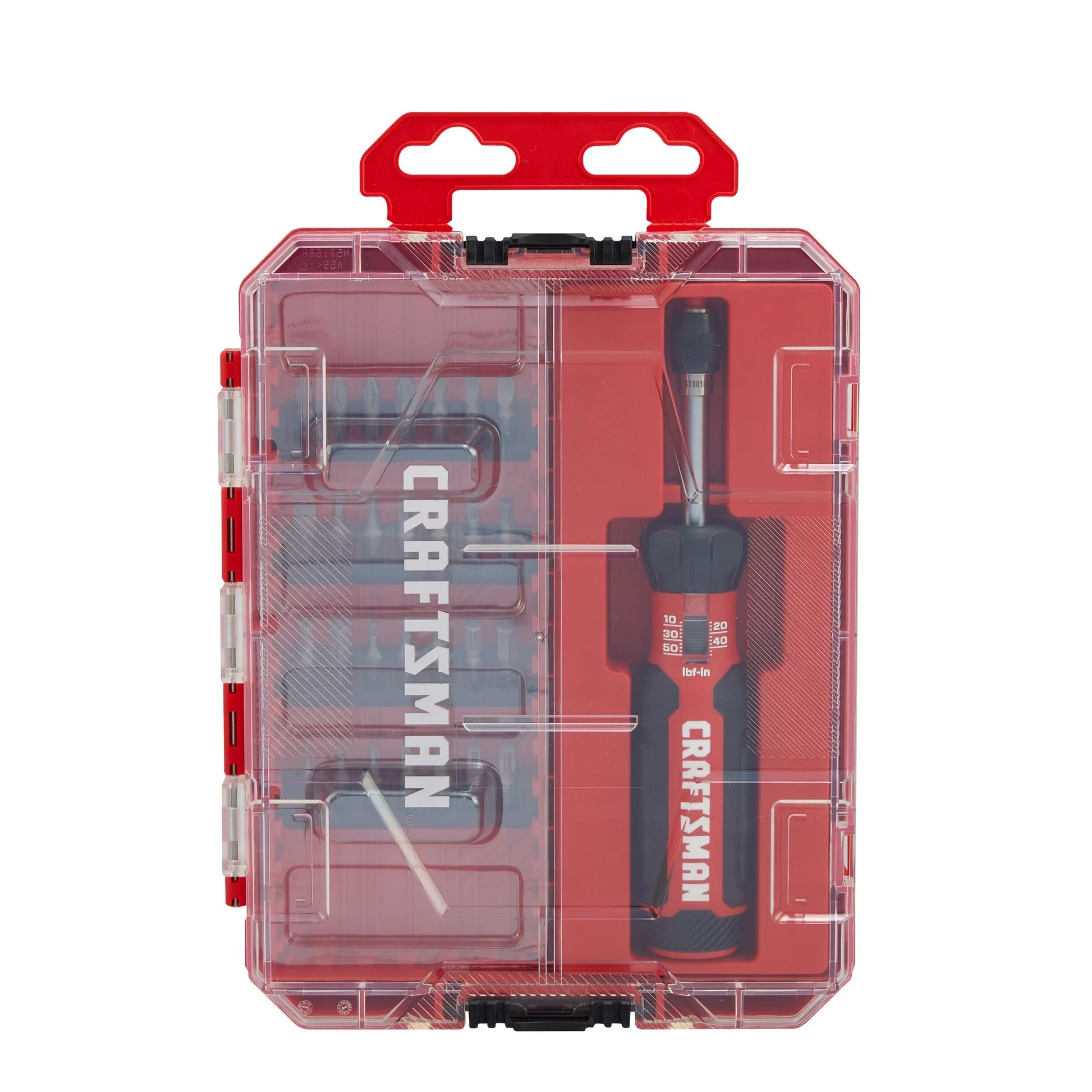 CRAFTSMAN CMHT68130 Zestaw wkrętaków dynamometrycznych z miejscem do przechowywania, 2,5 cm Phillips, szczelinowe, sześciokątne, torx i kwadratowe, 29-częściowy