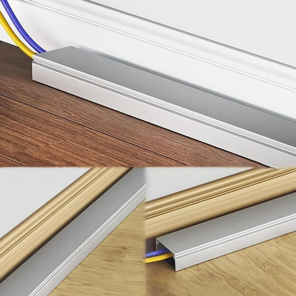 Aluminiowy system zarządzania kanałami kablowymi, zestaw otwartych przewodów do użytku wewnątrz i na zewnątrz, 80 x 40 mm