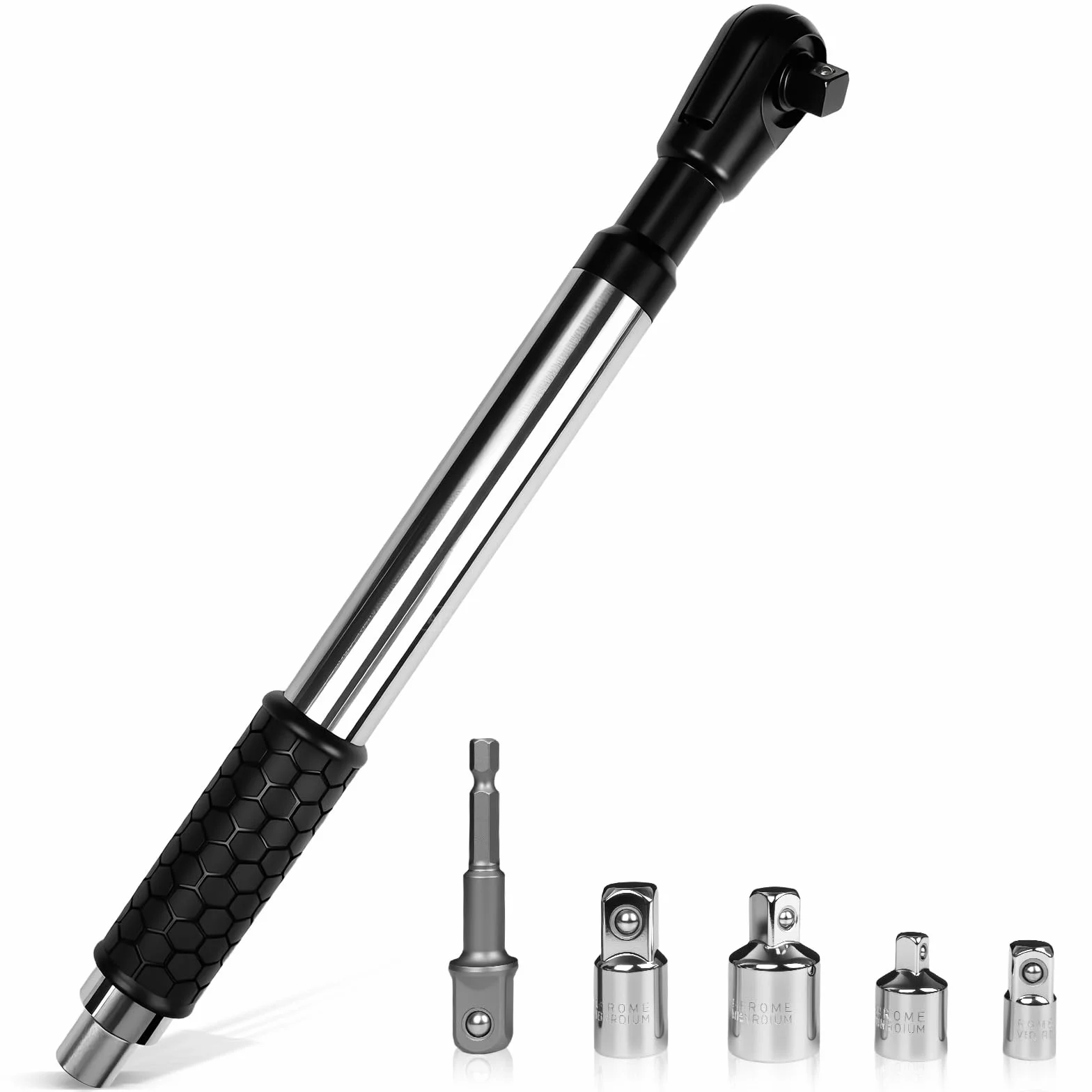Zestaw kluczy przedłużających 1,3 cm z adapterami 1 cm i 0,6 cm, wytrzymały przedłużacz klucza grzechotkowego do wiertarki elektrycznej, zestaw adapterów nasadowych do ciasnych przestrzeni