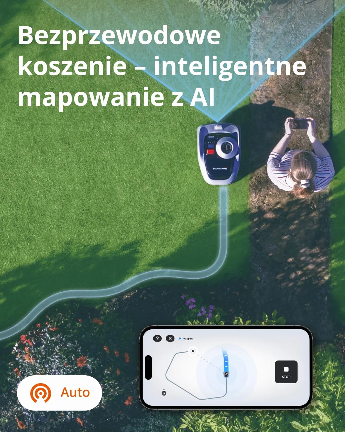 Navimow i105E robot koszący bez kabla ograniczającego 500 m² RTK Vision kosiarka trawnikowa