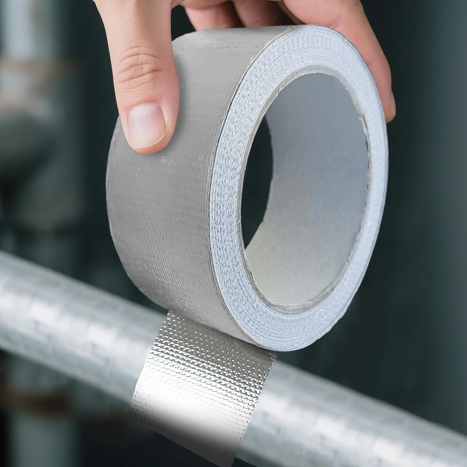 Taśma aluminiowa, taśma termoizolacyjna, 50 mm × 20 m, włókno szklane, odporne na wodę, starzenie i rozdarcie, do uszczelniania i izolacji termicznej