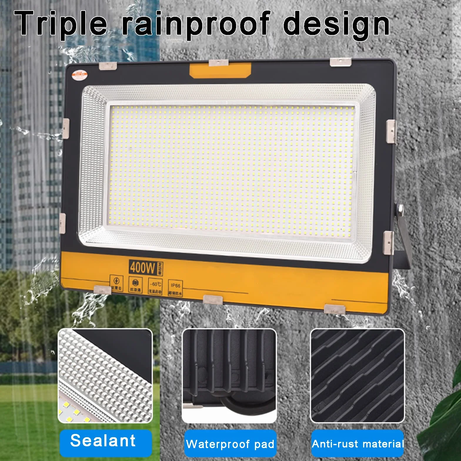 lampy solarne do użytku na zewnątrz, Super jasne światła Światła inżynieryjne Obszar napromieniowania 100-500㎡ Dla magazynu, parkingu, parku, billboar(B,300W)