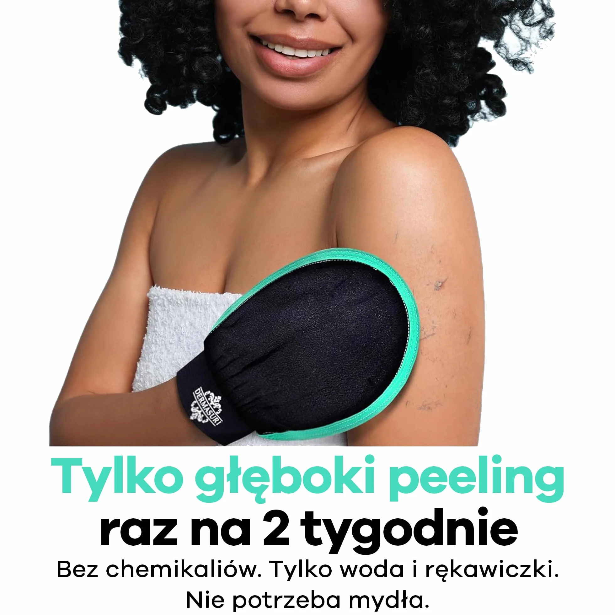 Dermasuri Rękawica Złuszczająca Do Ciała - Rękawica Peelingująca i Usuwająca Opaleniznę - Koreański Masażer Skóry - Prezent Spa Dla Kobiet i Mężczyzn - Rogowacenie Mieszkowe - 1 Sztuka