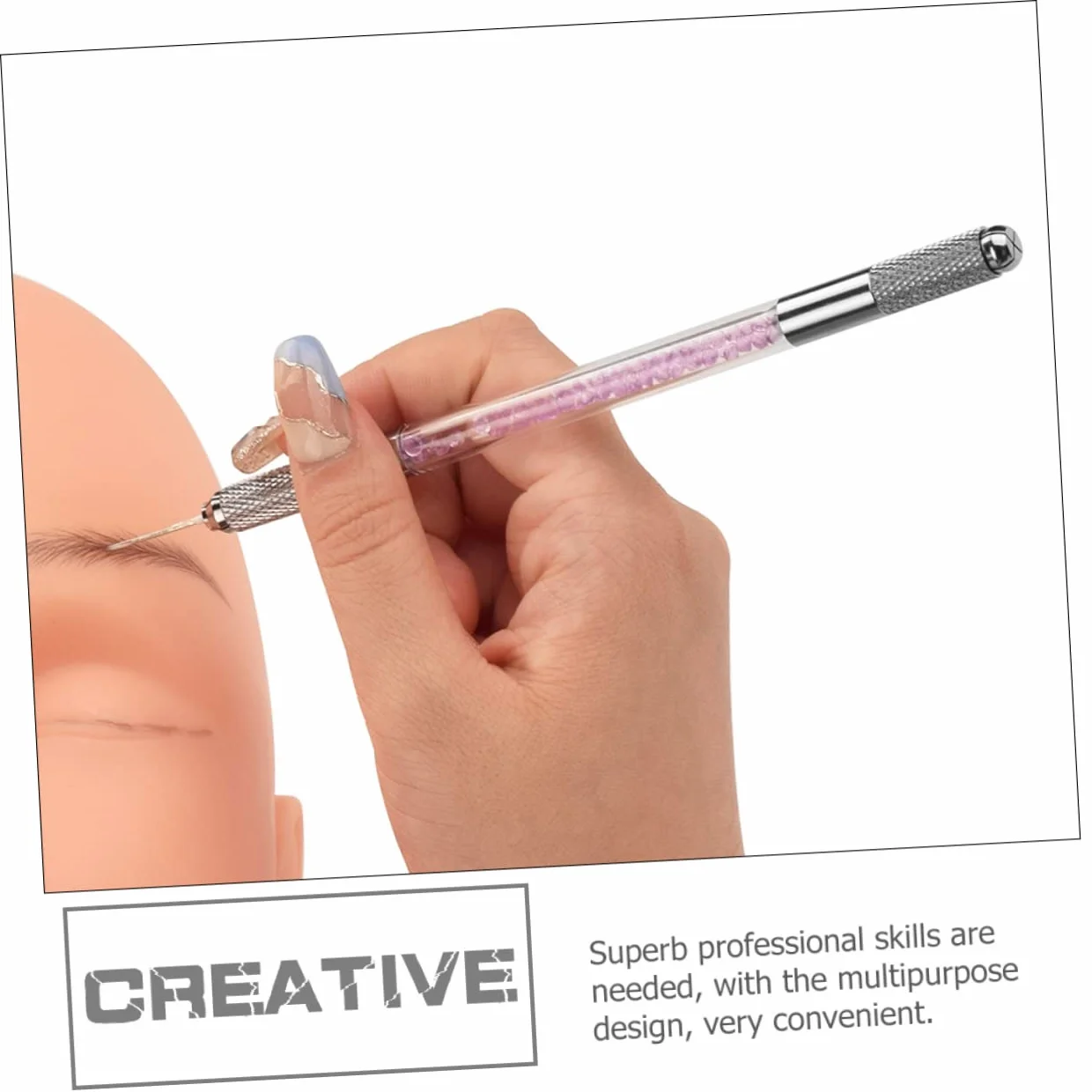 PACKOVE Acrylic Microblading Pen Do Tatuażu Brwi Ręczny Narzędzie Do Tatuażu Profesjonalny Uchwyt Igły Przenośny Sztuka Fioletowy
