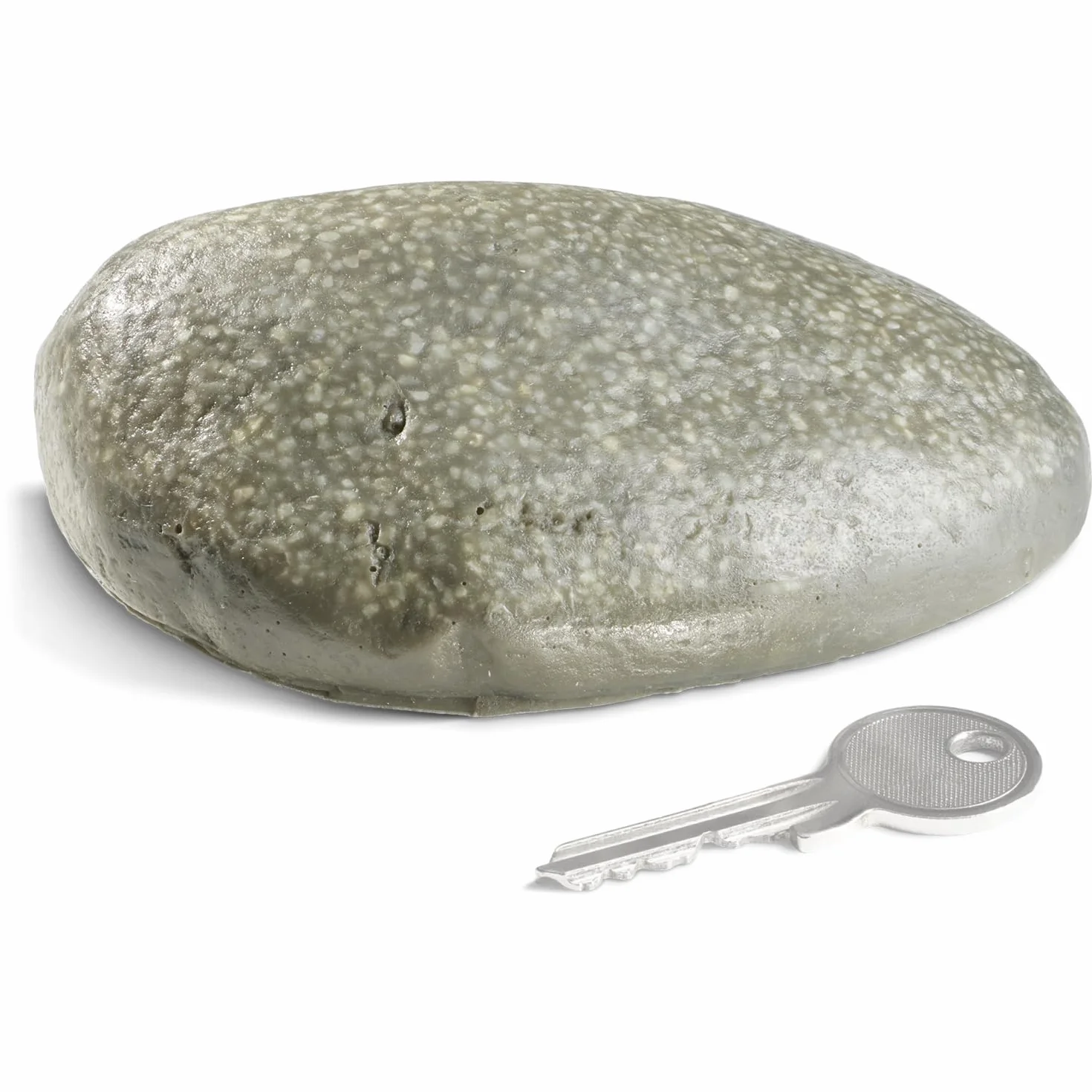 COM-FOUR® Key Stone „Pebblestone” - imitacja kamienia z tajna przegródka - sztuczna skala do geocachingu - kryjówka na klucze o wygladzie kamienia - kamienny manekin (1 sztuka - plaska)