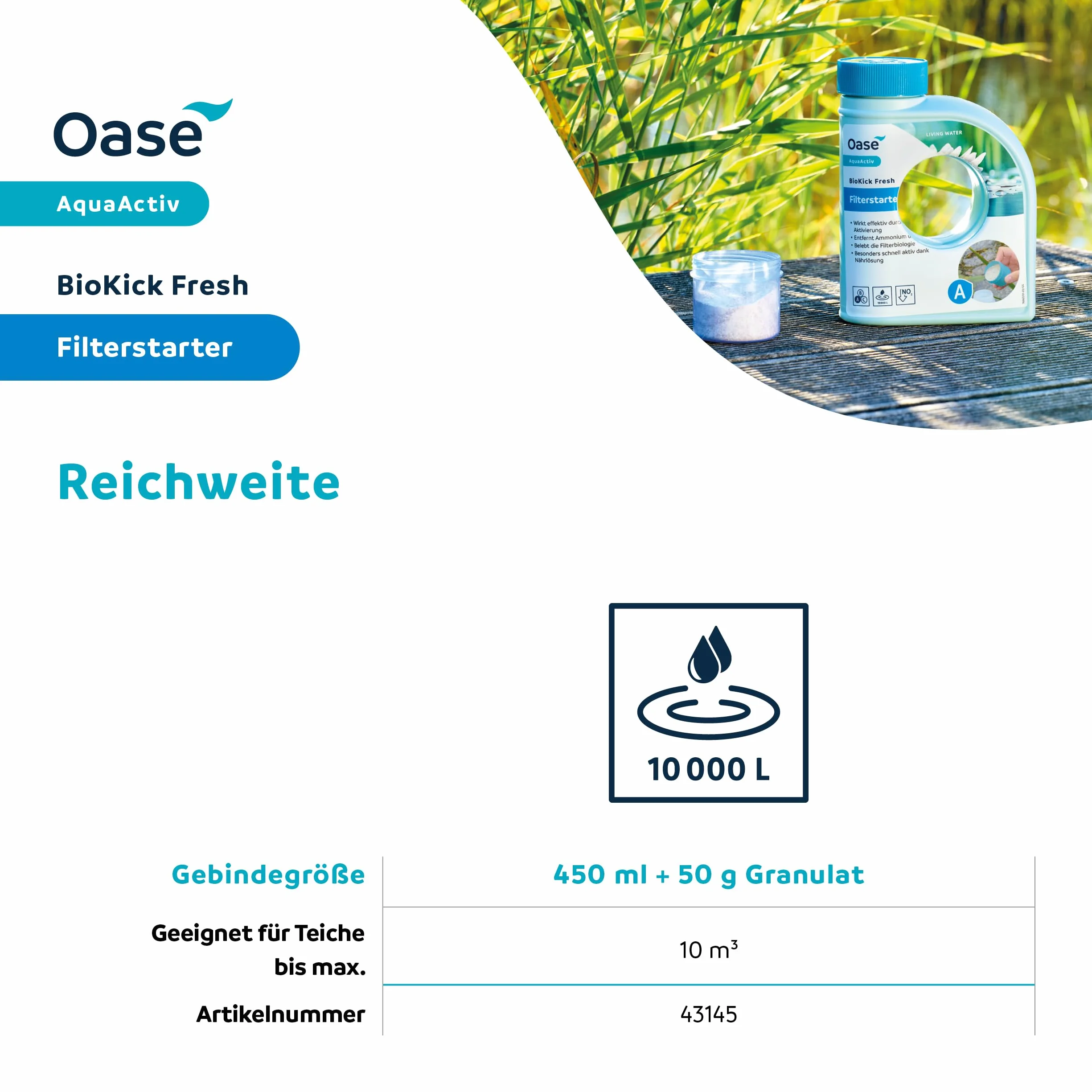 OASE AquaActiv BioKick Fresh 500 ml – Bakterie filtrujące do stawu