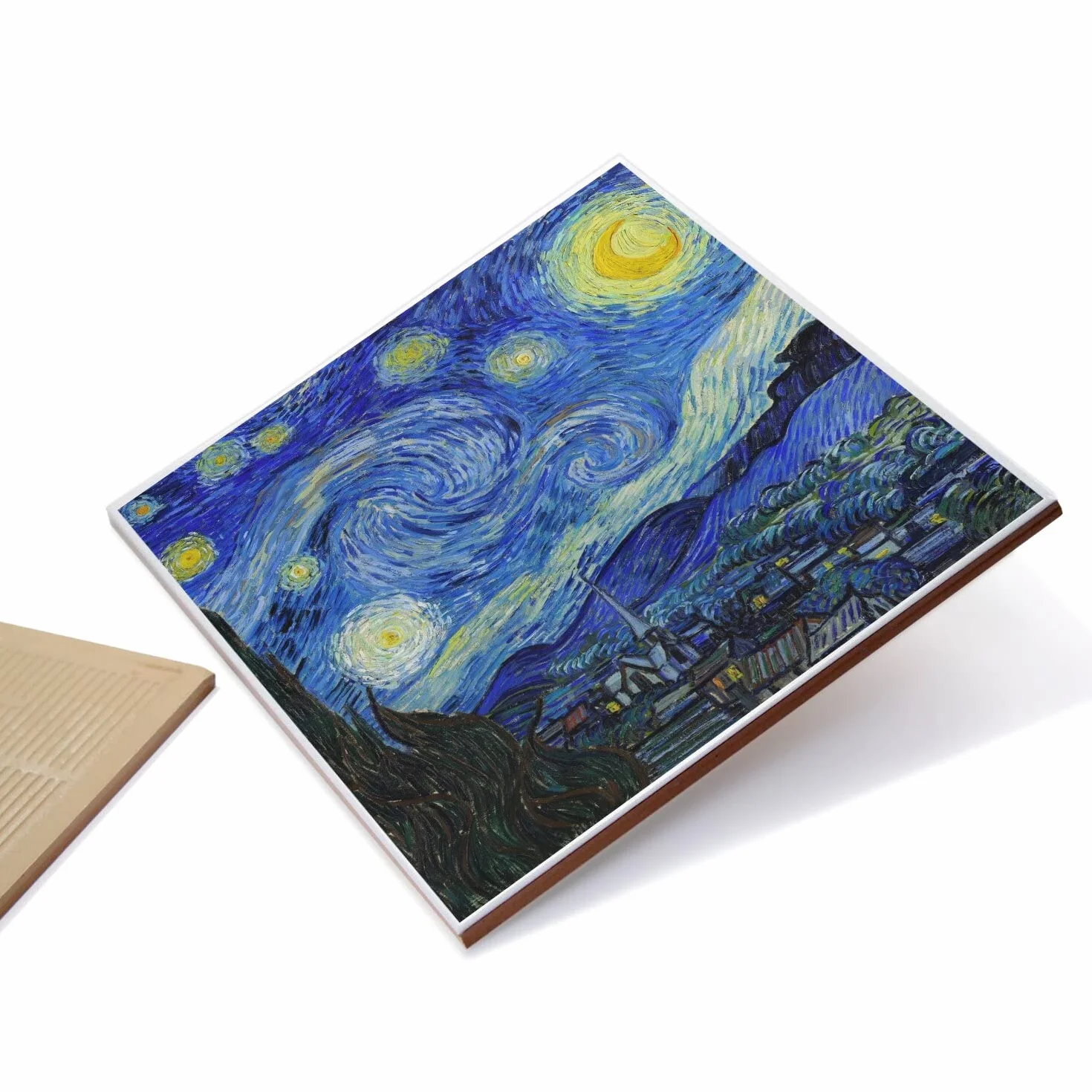 Fabulous Dekoracyjne płytki ceramiczne 10,8 x 10,8 cm - Vincent van Gogh Gwiaździsta noc Malarstwo Sztuka