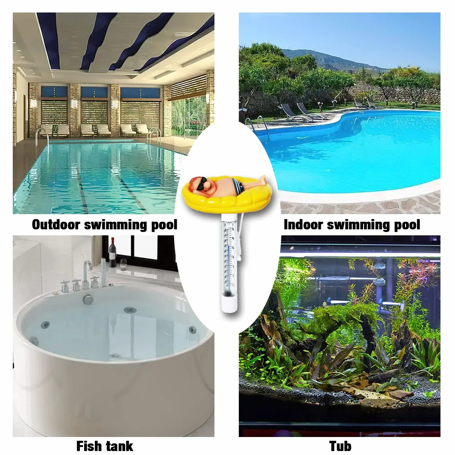 Termometr basenowy pływający ze sznurkiem do wody spa i akwarium