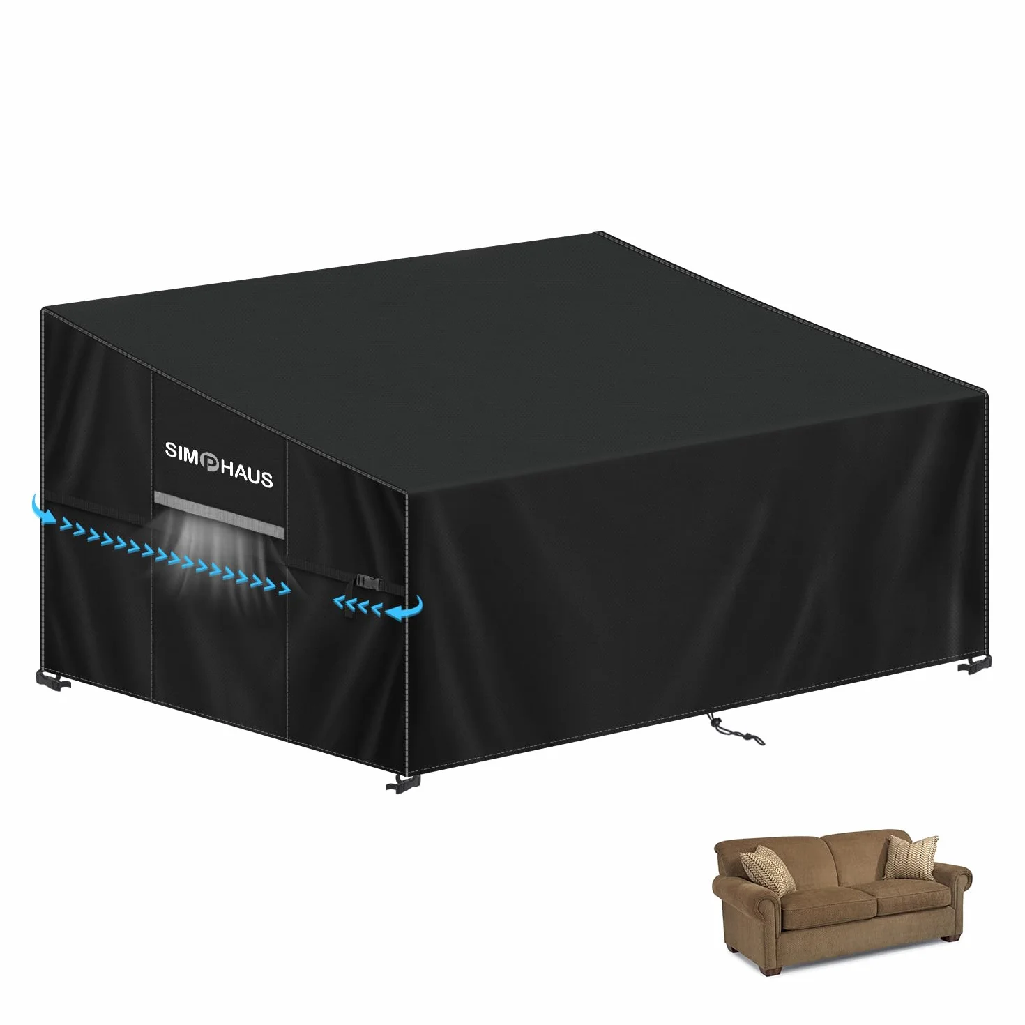 Pokrowiec wodoodporny anty-UV 420D Oxford na meble ogrodowe 2-osobowy 135x85x81 cm
