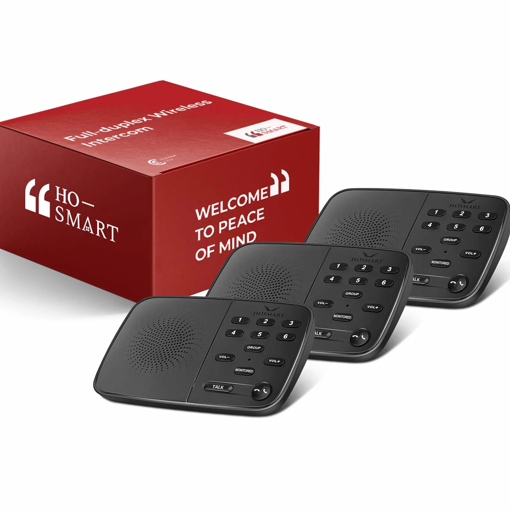 Hosmart UltraSpeak Pro bezprzewodowy interkom do domu, 2024 Full-Duplex bezprzewodowy interkom biznesowy, interkom pokojowo-pokojowy, dwukierunkowy interkom w czasie rzeczywistym o zasięgu 400 metrów