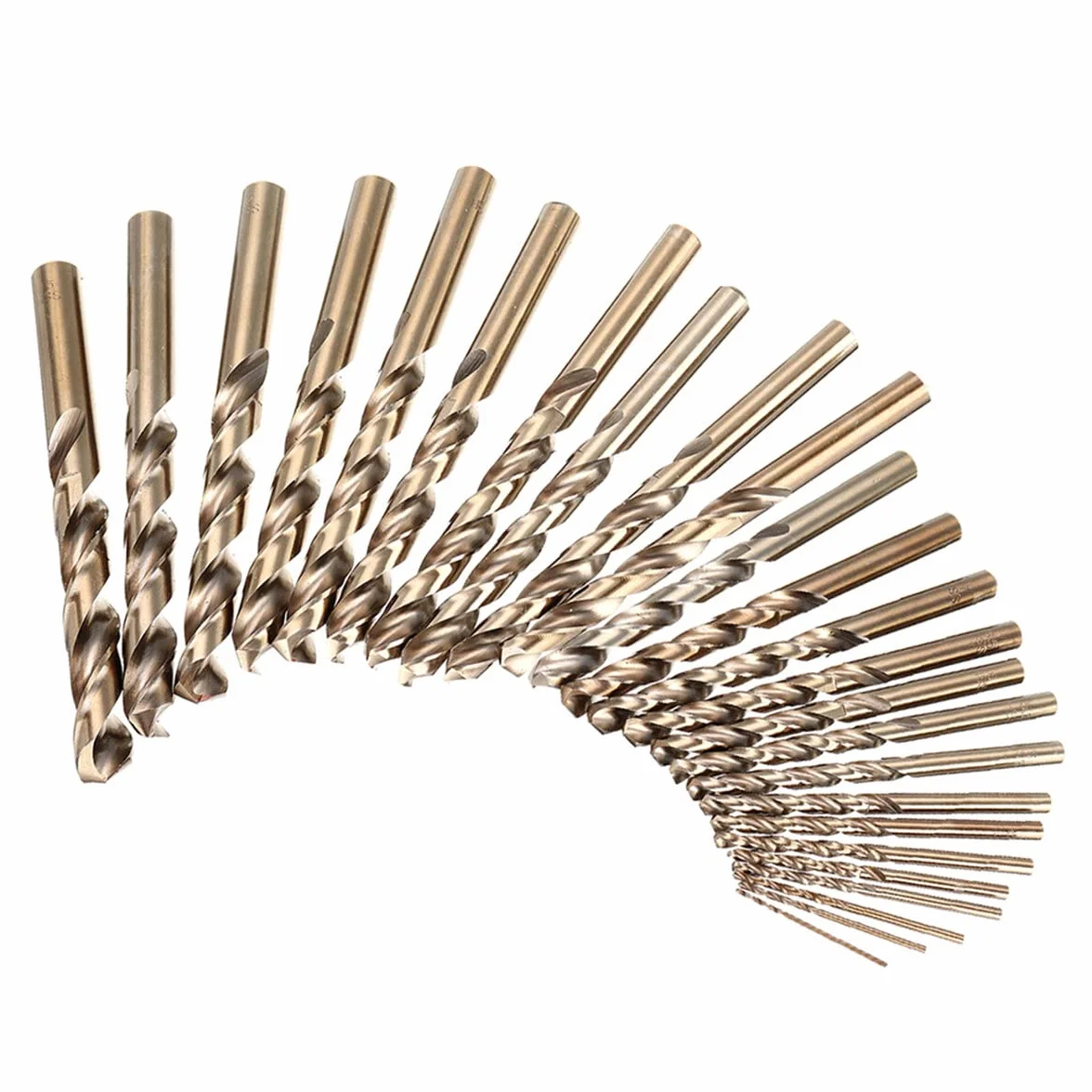 VIDOO 13/19/25 SZT HSS 1-13mm M35 Zestaw Wierteł Kobaltowych Kręte do Metalu Stali-25Sztuk
