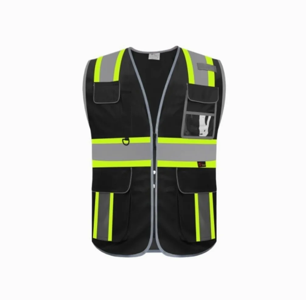Kamizelka Wysoka Widoczność Kamizelka Odblaskowa Odblaskowa Kamizelka Odblaskowa Do Jazdy Na Rowerze Kamizelka Ostrzegawcza(Black)