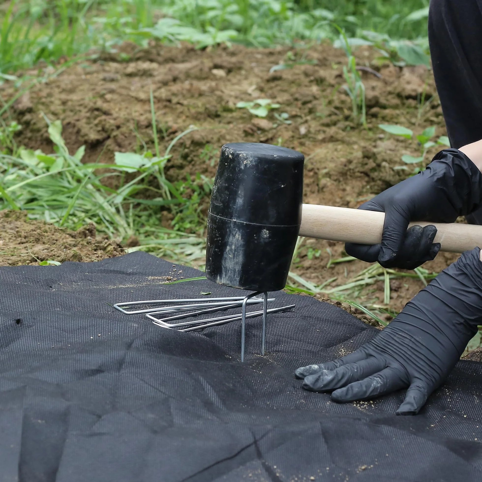 50 szt. Wytrzymałe Szpilki Ogrodowe 20cm Ø 3mm – Ocynkowane Stalowe Kotwy Mocujące do Mocowania i Kotwiczenia Agrowłókniny, Obrzeży Krajobrazowych, Siatek i Rurek z 1 Hakiem do Wyciągania