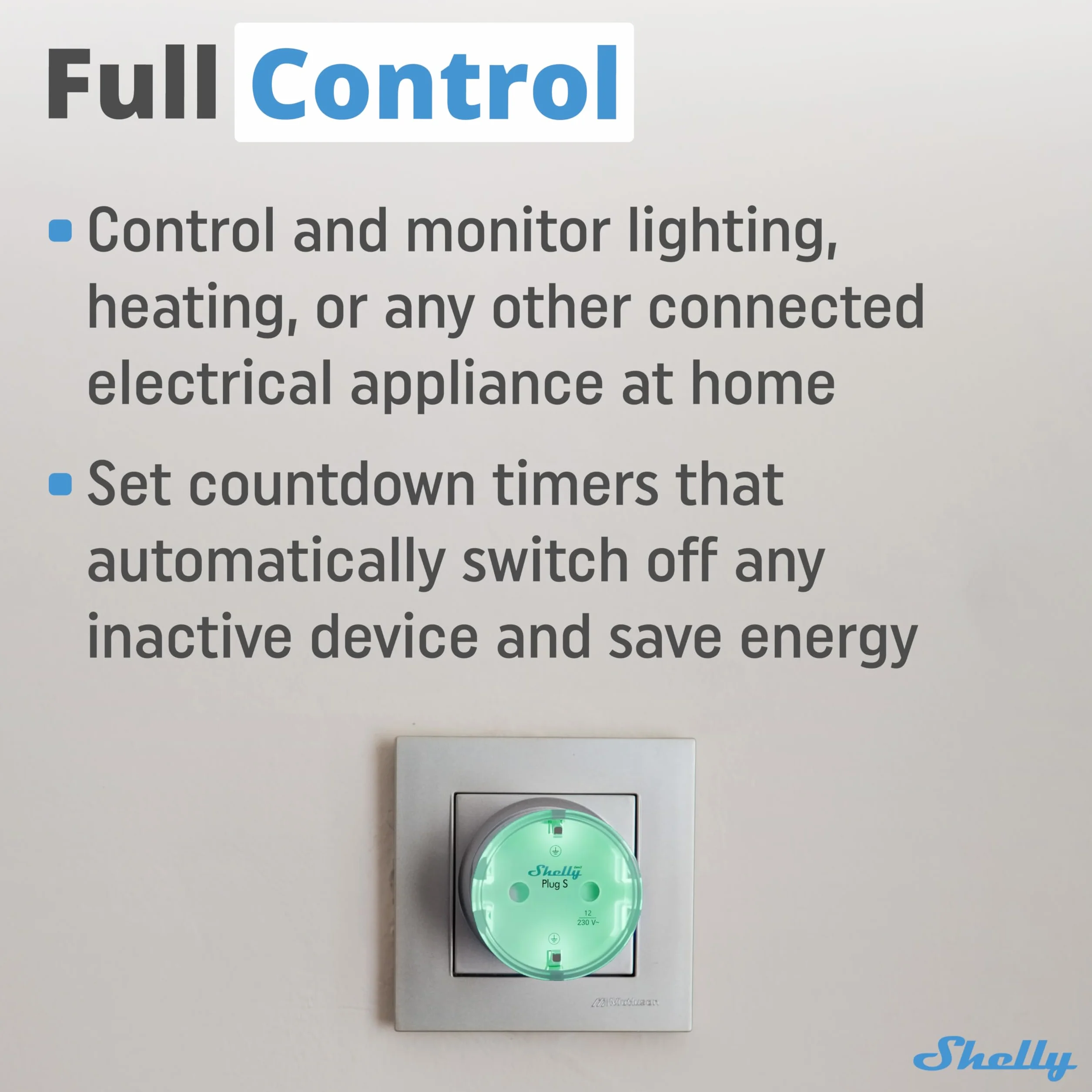 Shelly Plug S MTR Gen3- Czarny, Inteligentna Wtyczka Wi-Fi z Licznikiem, Wskaźnikiem LED, Zdalne Sterowanie za Pomocą Aplikacji i Głosu, Programowalna z Timerem, Alexa, Google Home, SmartThings